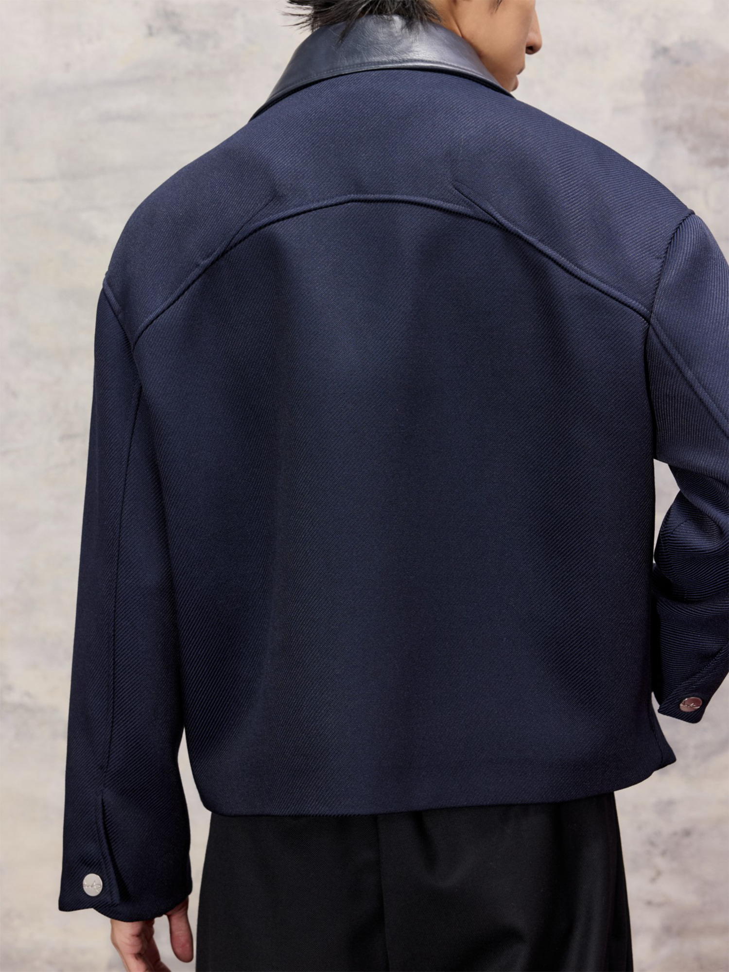 ALVNG AR ANTS Structured Wool-Blend Paneled Collar Jacket