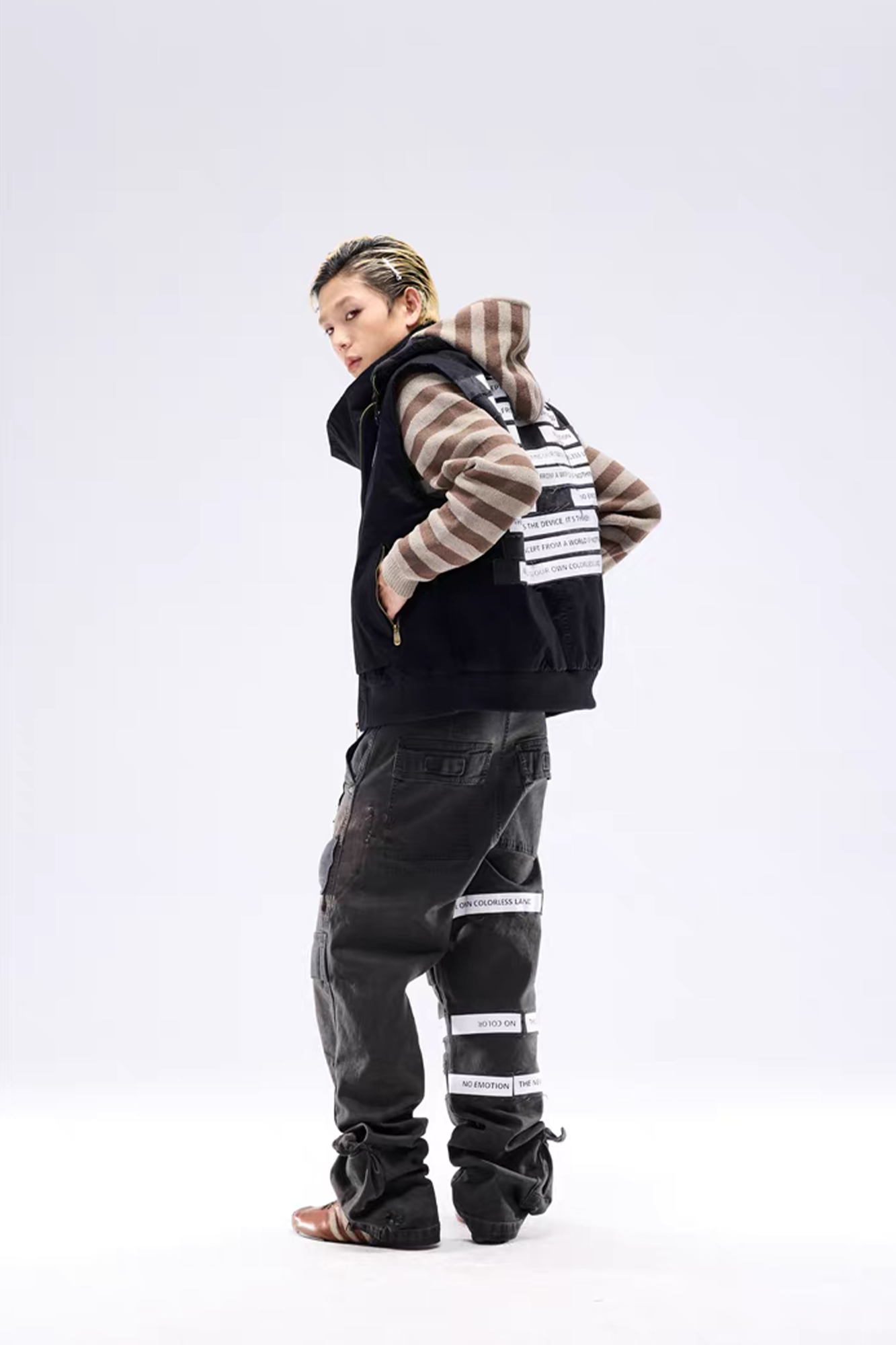 NOTHINGNESS WORLD Padded Funnel-Neck Zip Vest, premium urban and streetwear designers apparel on PROJECTISR.com, NOTHINGNESS WORLD