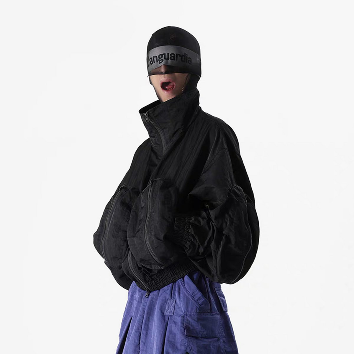 VANGUARDIA Large-Pocket Nylon Cropped Jacket