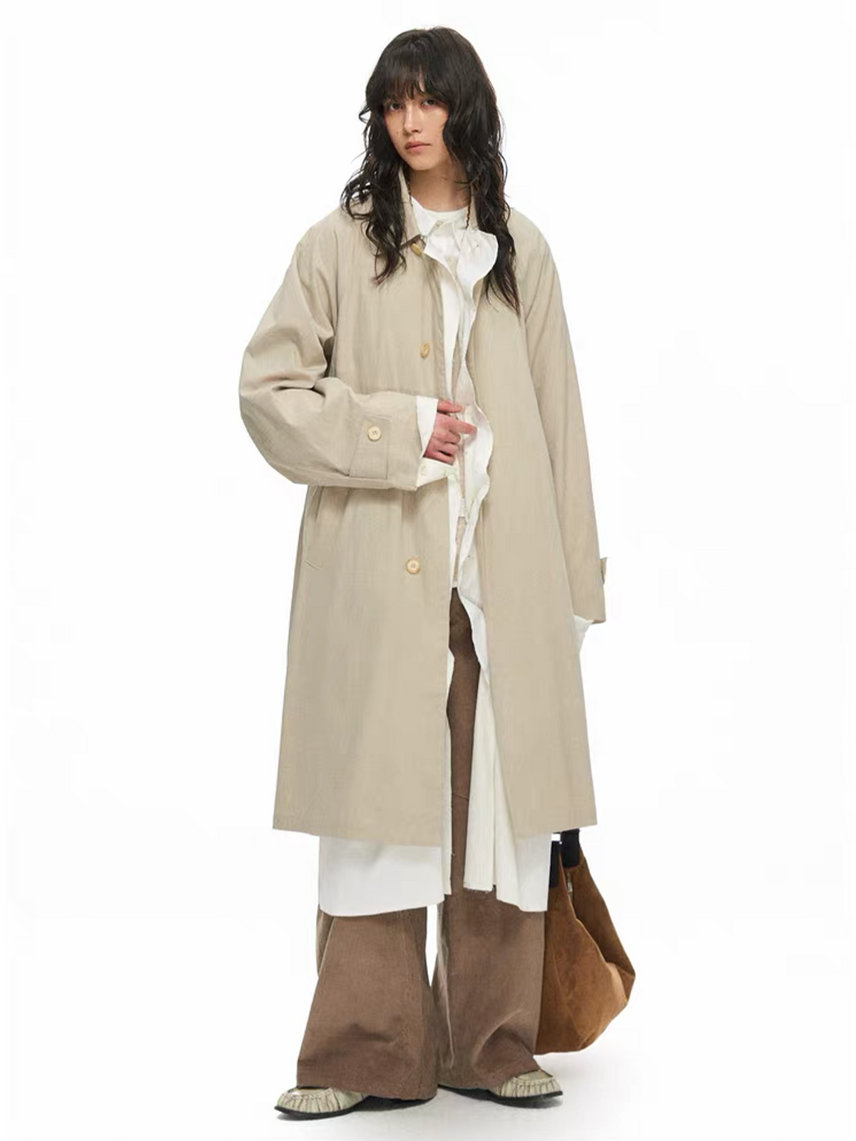 TGNS Retro Oversized Longline Trench Coat