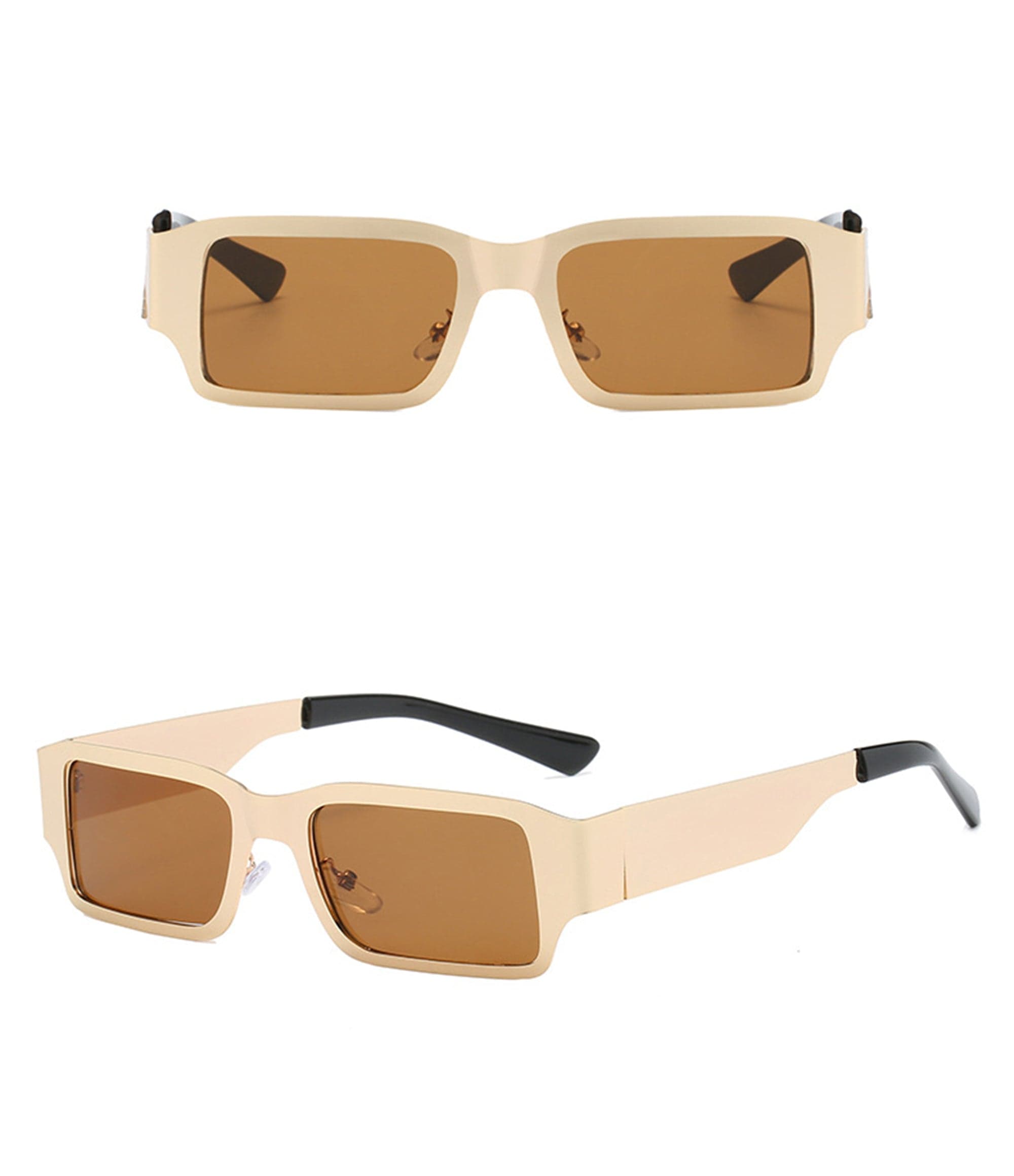 DAMAGE ASIA OPTICALS Metallic Square Frame Sunglasses, premium urban and streetwear designers apparel on PROJECTISR.com, DAMAGE ASIA