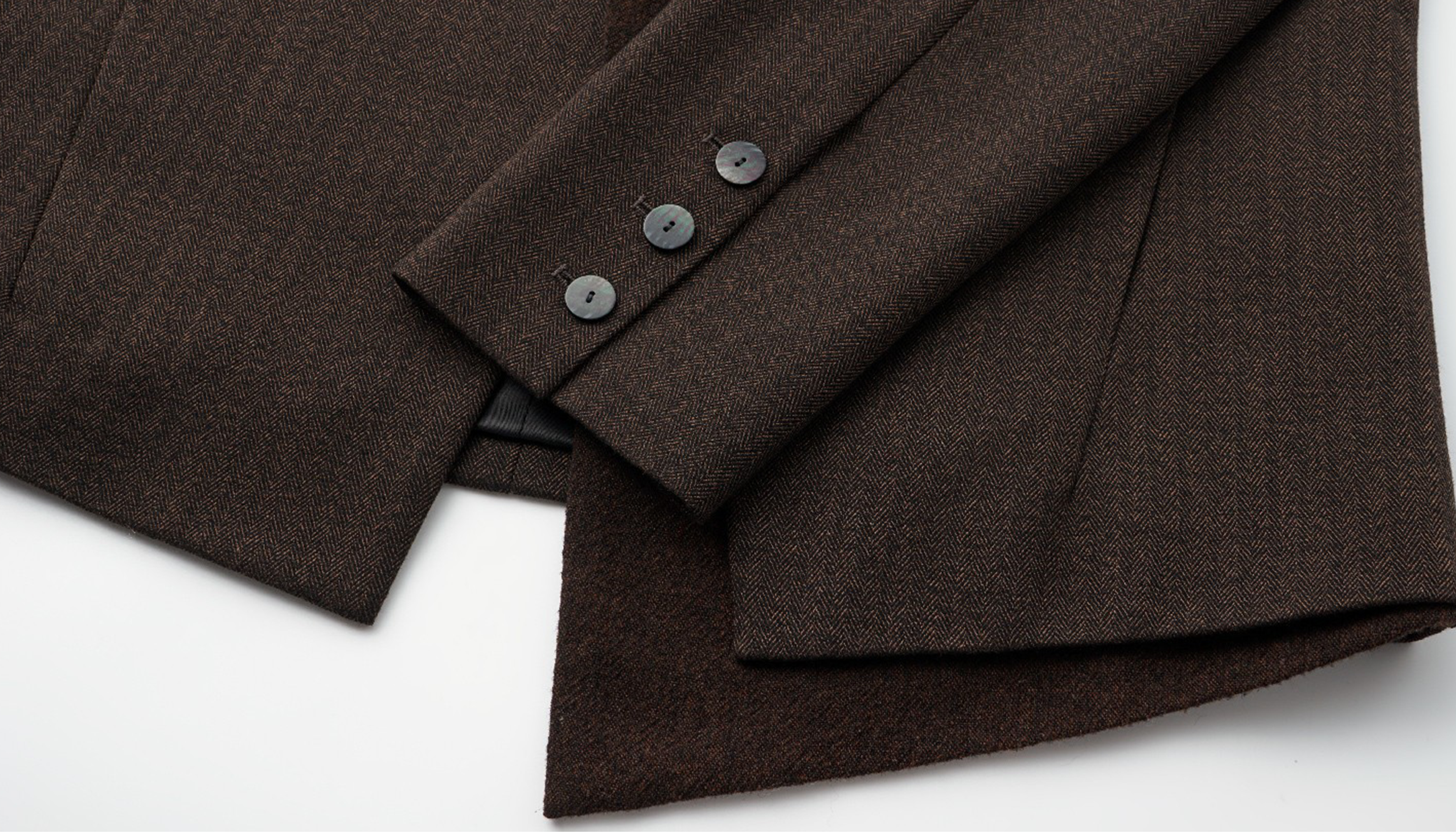 ALVNG AR ANTS Asym Herringbone Wool-Blend Blazer