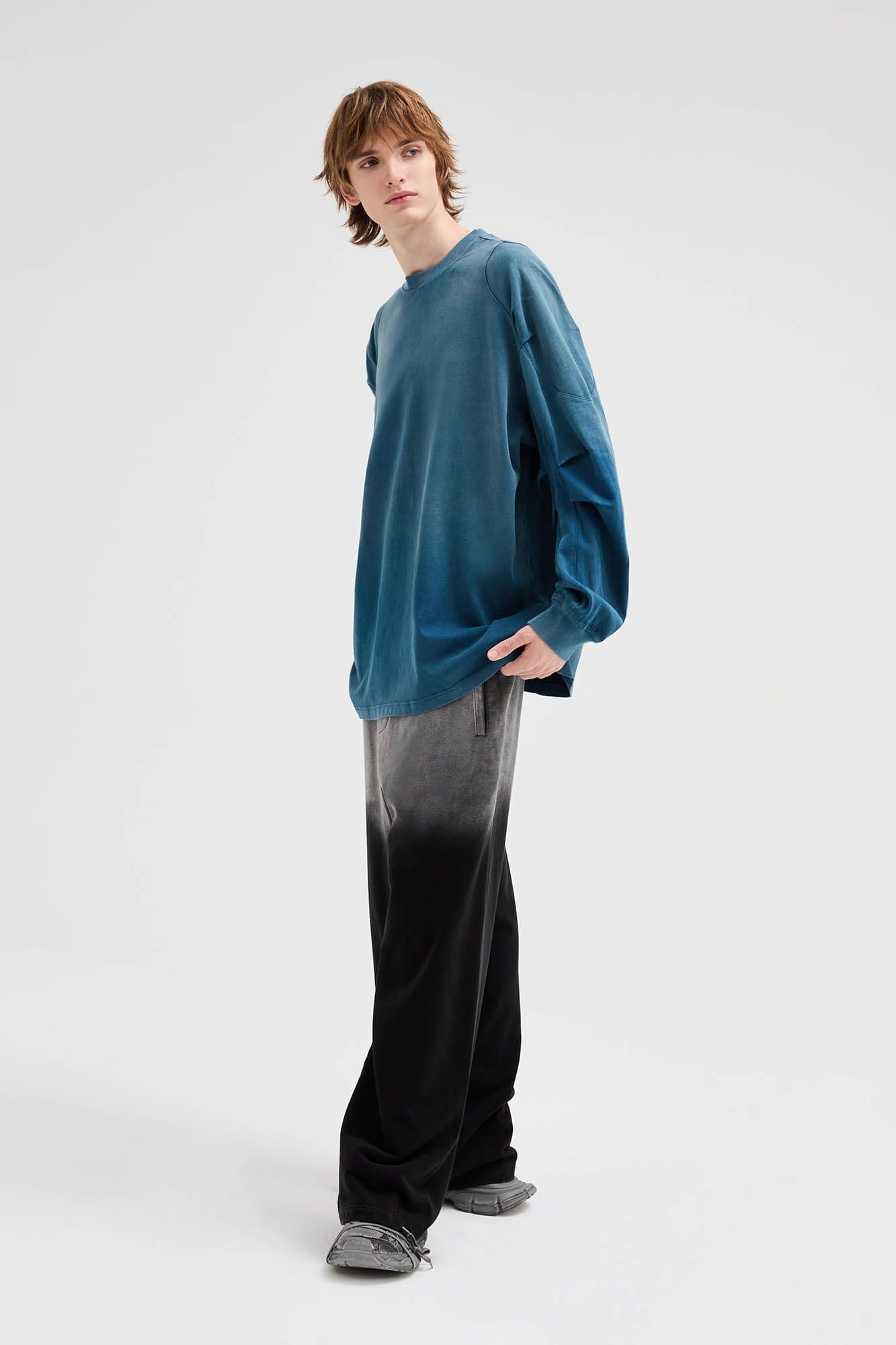 ORGANIC EMOTION Iceberg Gradient Long-Sleeve Tee, premium urban and streetwear designers apparel on PROJECTISR.com, ORGANIC EMOTION