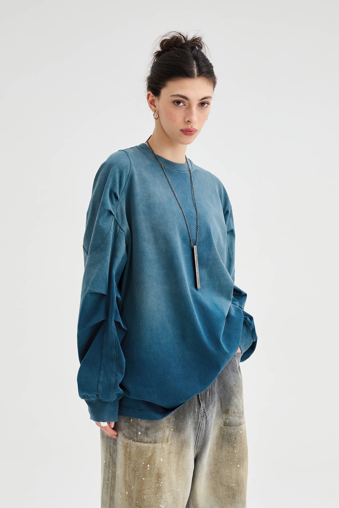 ORGANIC EMOTION Iceberg Gradient Long-Sleeve Tee, premium urban and streetwear designers apparel on PROJECTISR.com, ORGANIC EMOTION