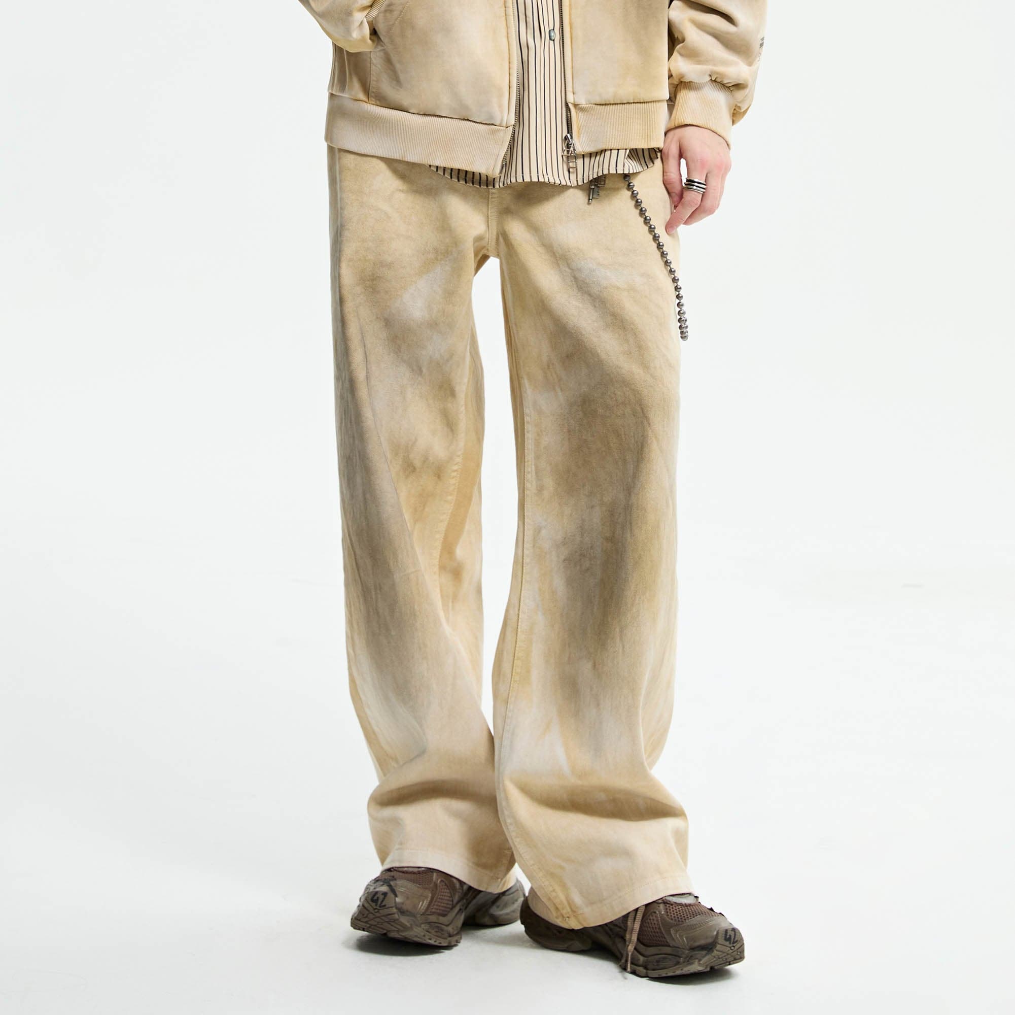 POL Distressed Raw Hem Wide Leg Pants main image 0