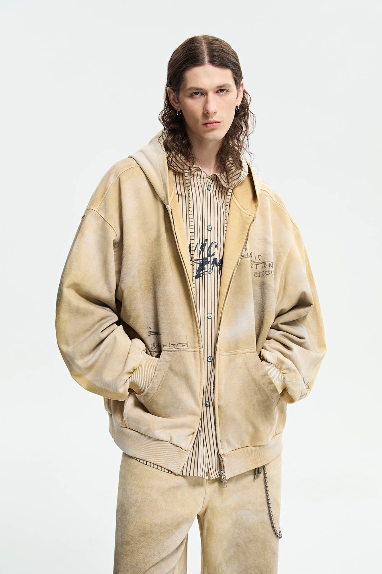 ORGANIC EMOTION Dirty Fit Graffiti Zip-Up Hoodie, premium urban and streetwear designers apparel on PROJECTISR.com, ORGANIC EMOTION