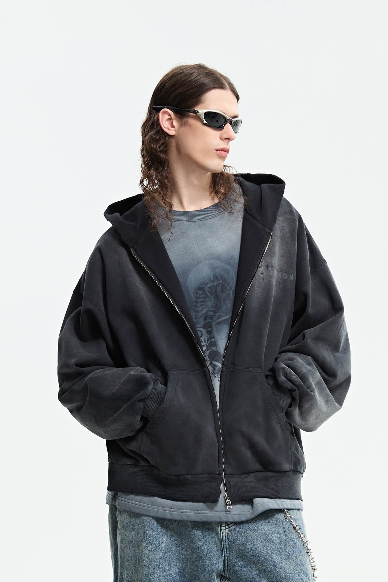 ORGANIC EMOTION Dirty Fit Graffiti Zip-Up Hoodie, premium urban and streetwear designers apparel on PROJECTISR.com, ORGANIC EMOTION