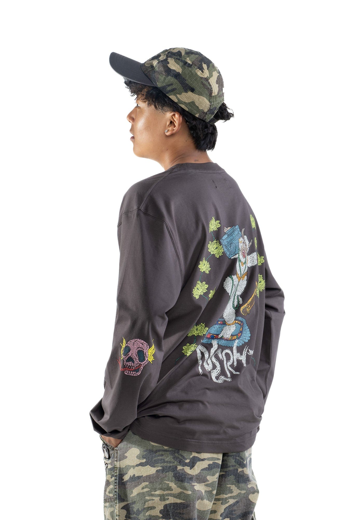 NERHI Graffiti Embroidered Camo 5-Panel Cap
