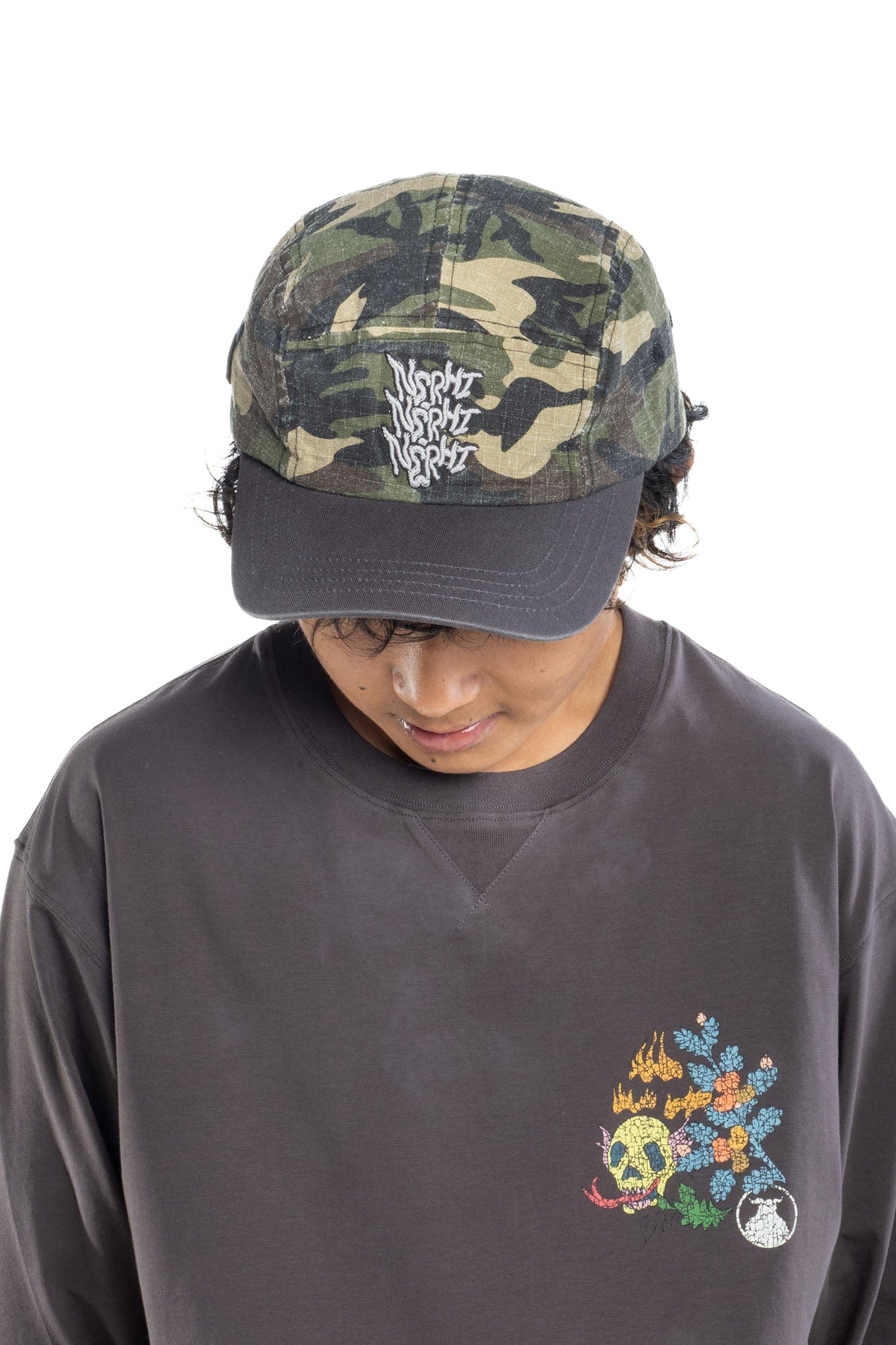 NERHI Graffiti Embroidered Camo 5-Panel Cap