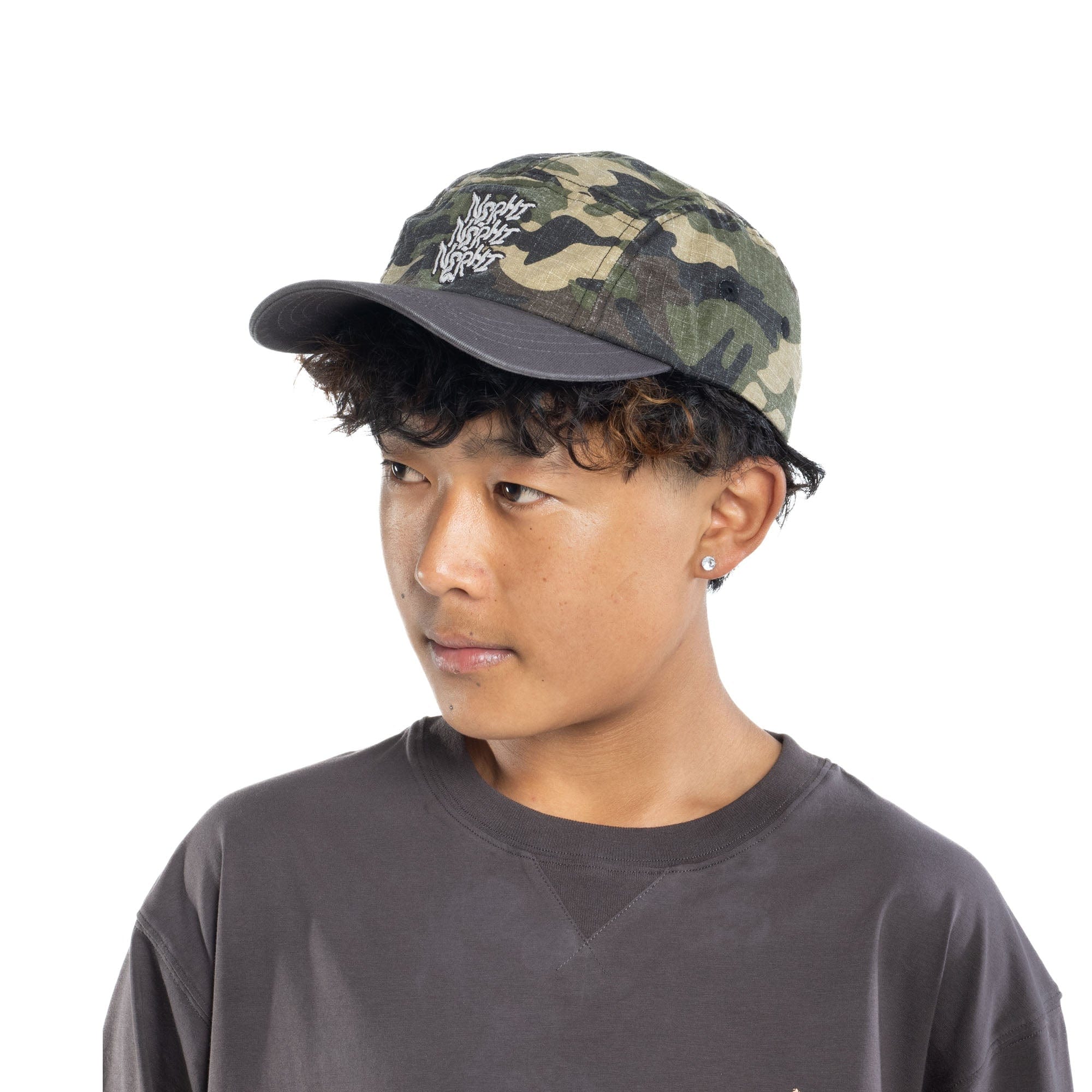 NERHI Graffiti Embroidered Camo 5-Panel Cap