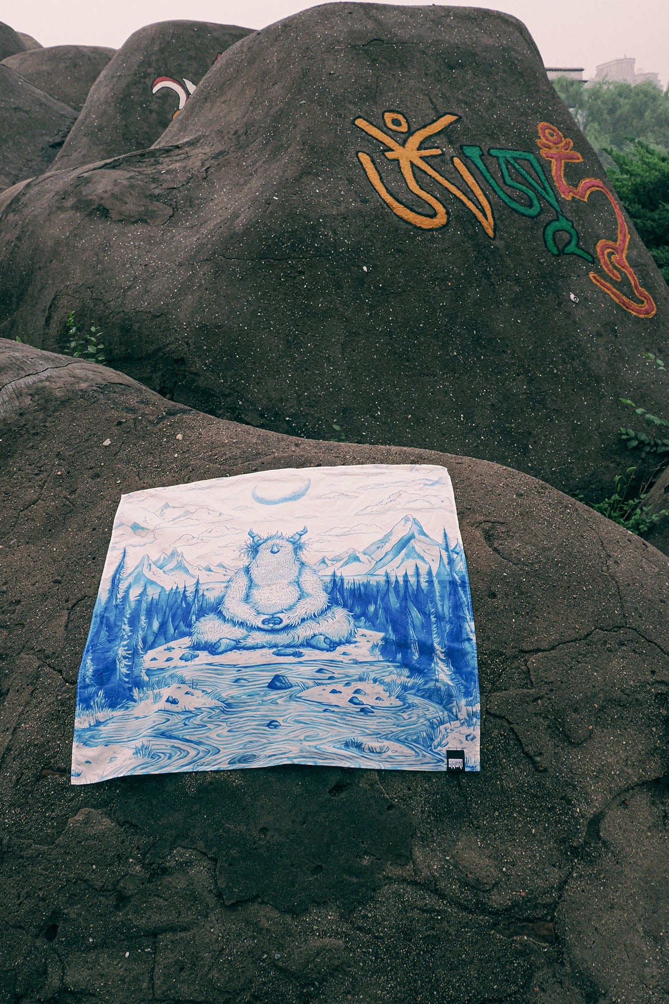 NERHI Meditating Yeti Scenic Graphic Bandana