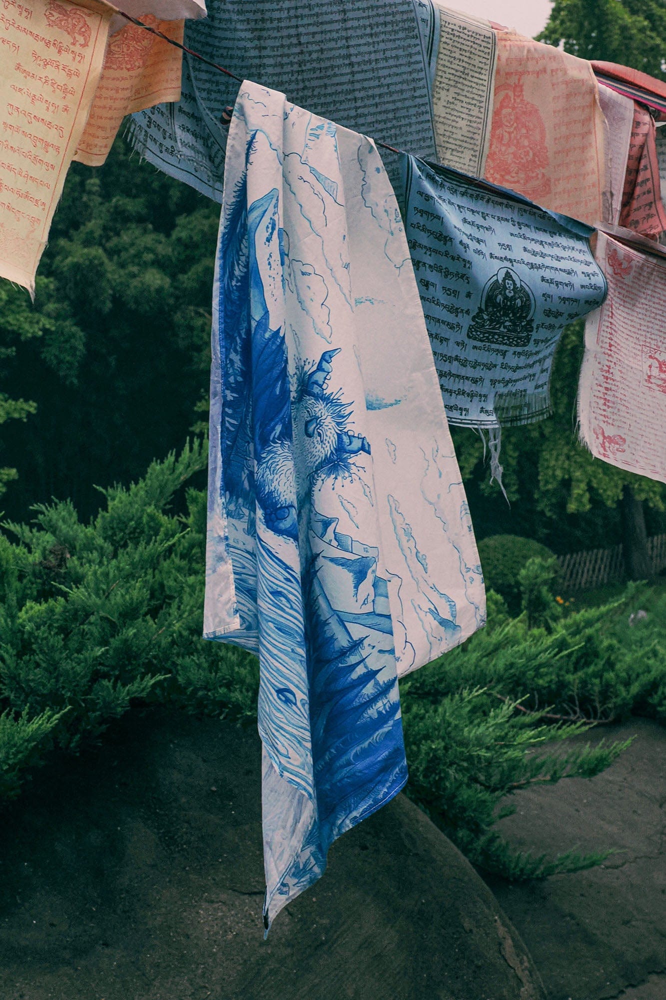 NERHI Meditating Yeti Scenic Graphic Bandana