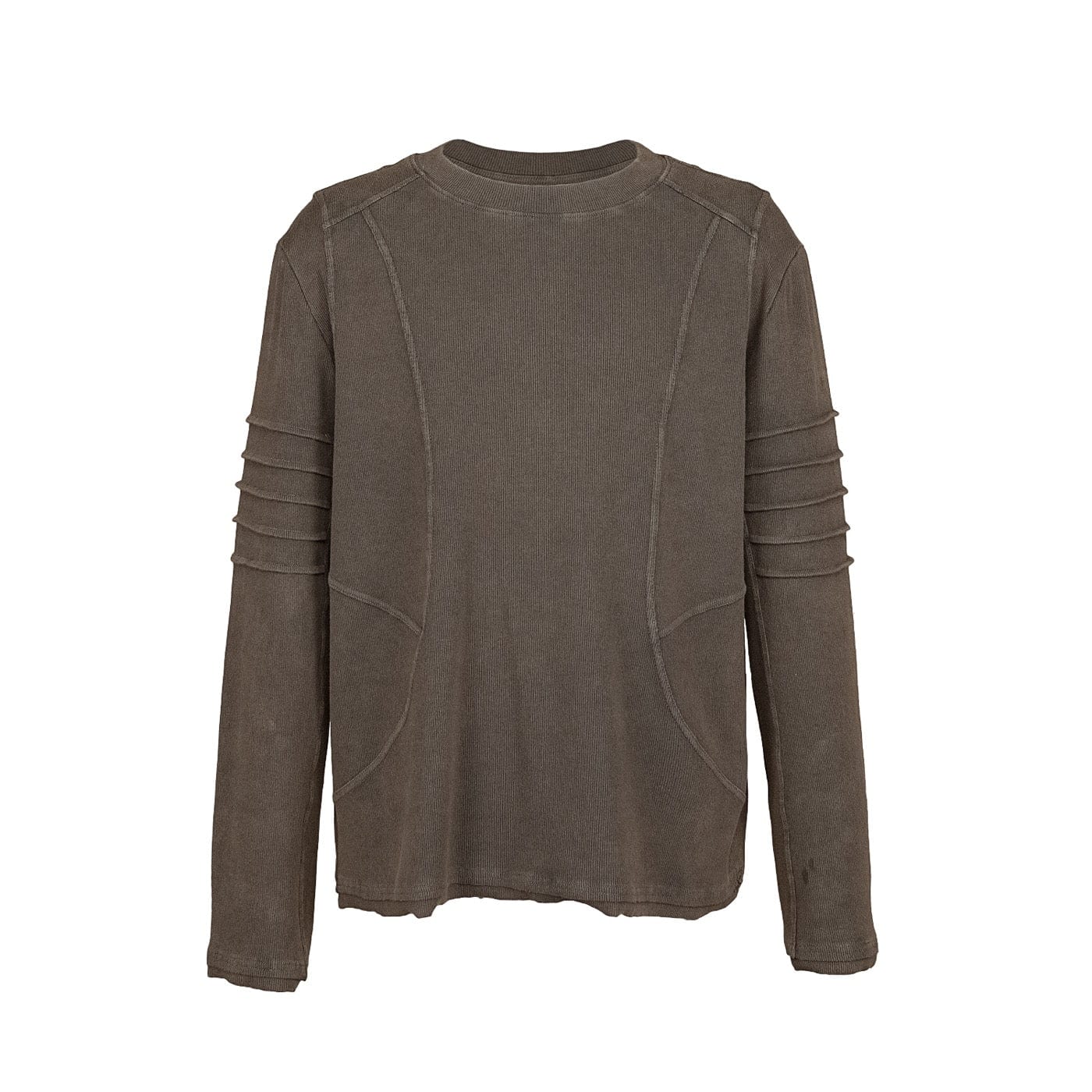 UNDERWATER Distressed Deconstructed Light Sweatshirt Brown, premium urban and streetwear designers apparel on PROJECTISR.com, UNDERWATER