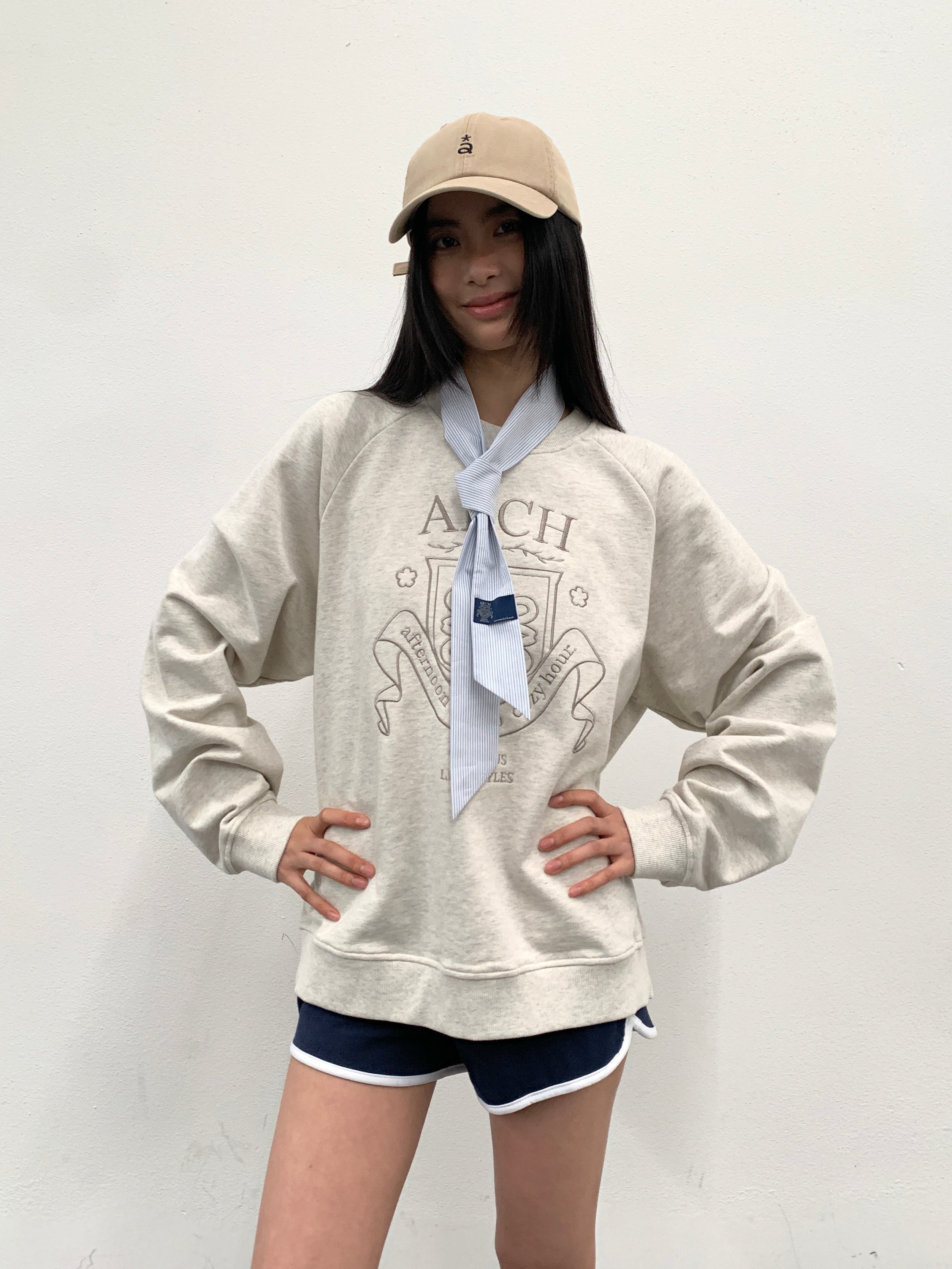 ROARINGWILD A ARCH Collegiate Loopback Raglan Sweatshirt