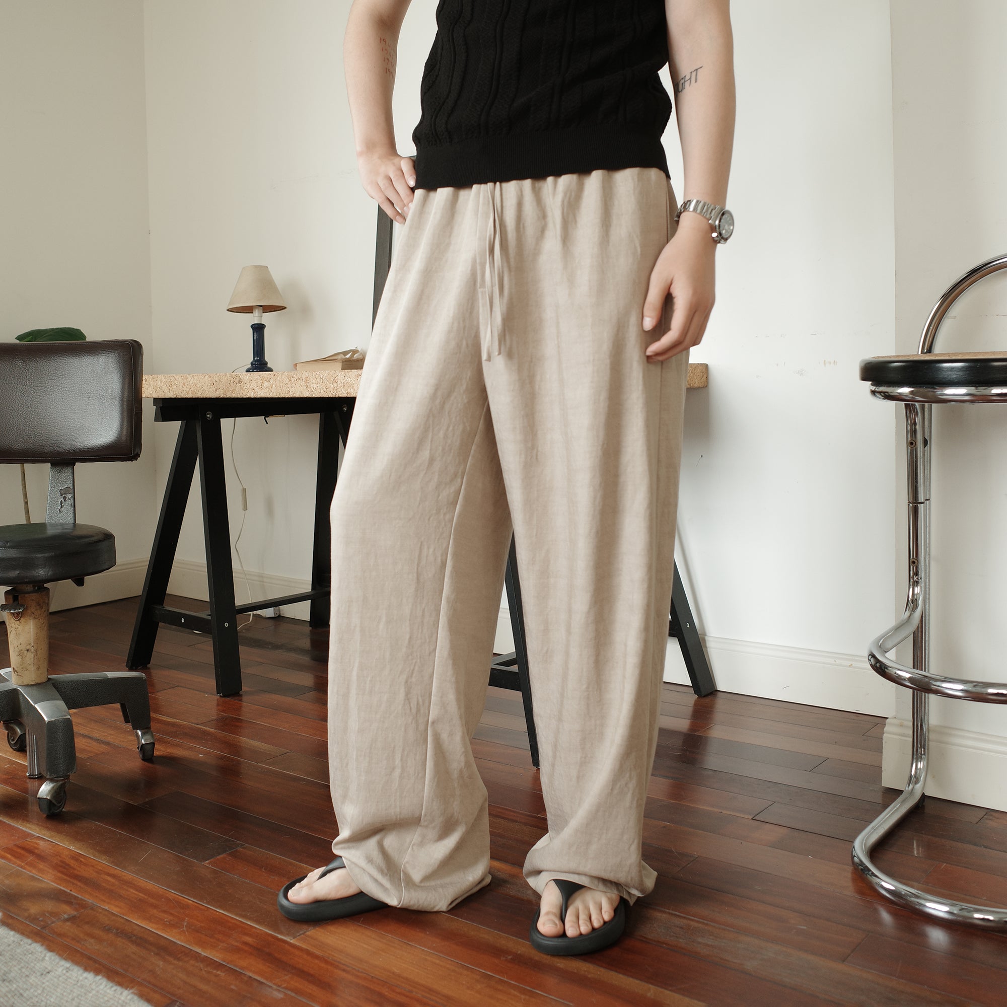 KREATE Acetate Wide-Leg Trousers, premium urban and streetwear designers apparel on PROJECTISR.com, KREATE