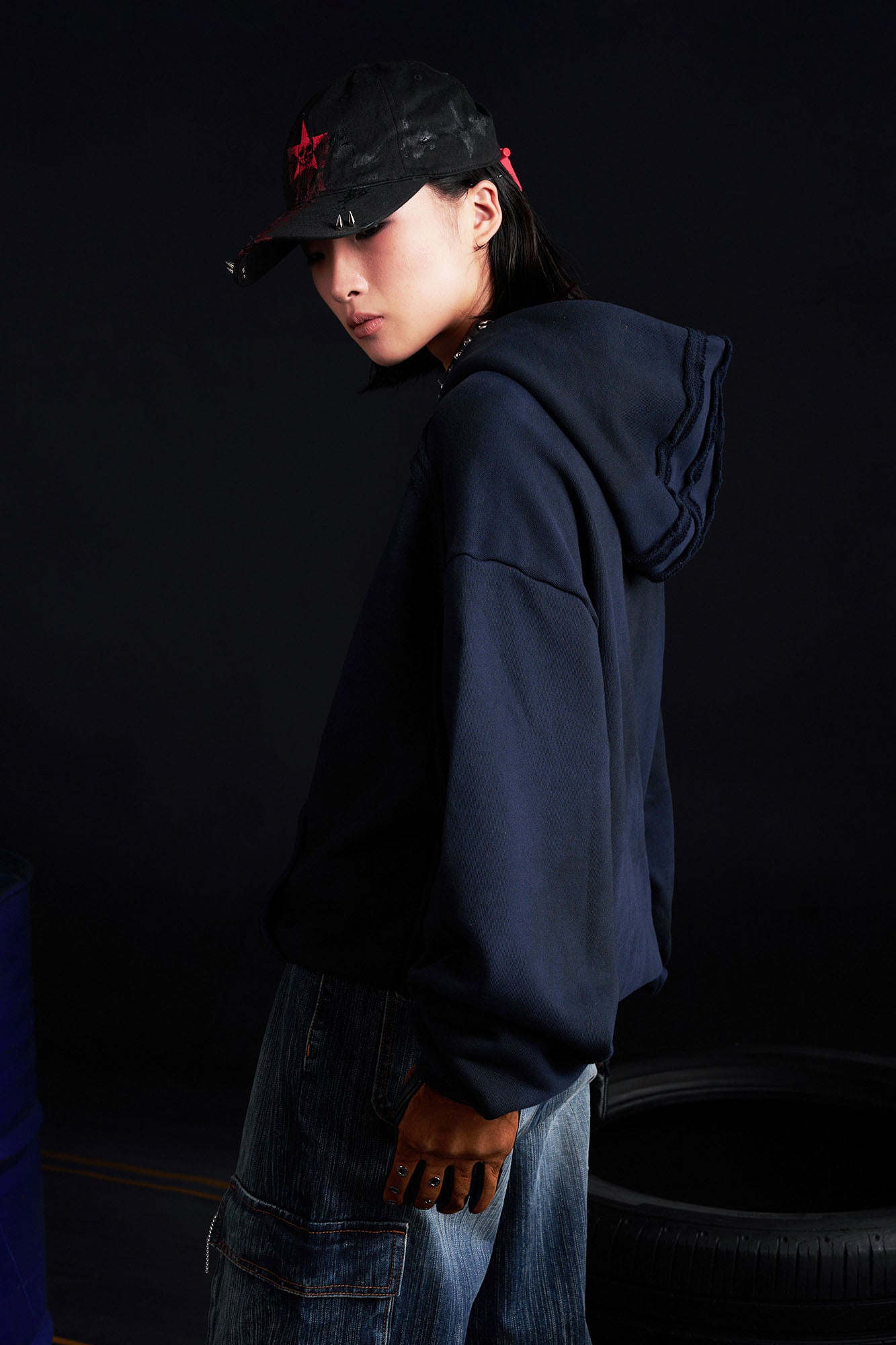 RECOVER ZONE LOGO Embroidered Dirty Wash Hoodie, premium urban and streetwear designers apparel on PROJECTISR.com, RECOVER ZONE