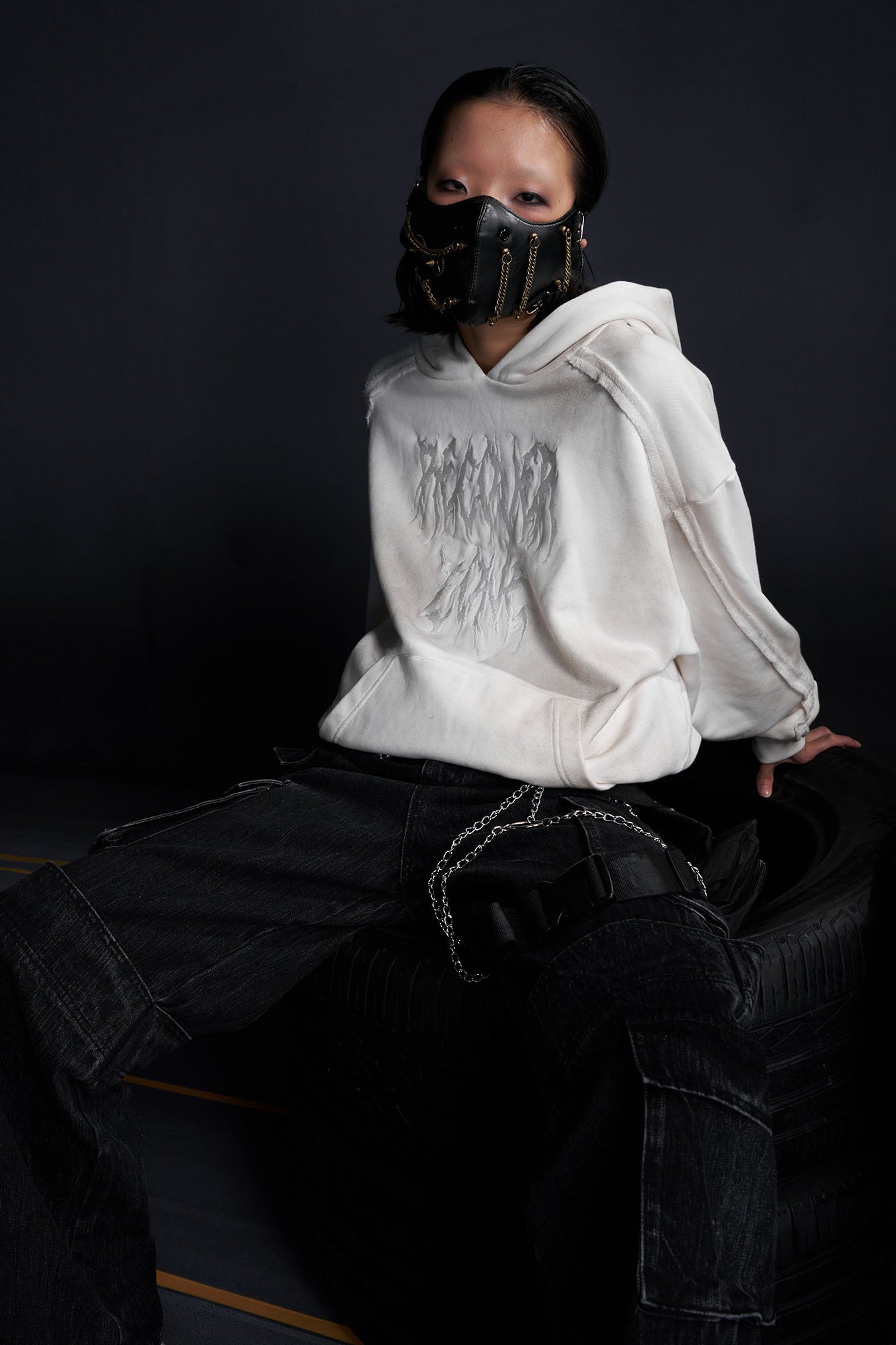 RECOVER ZONE LOGO Embroidered Dirty Wash Hoodie, premium urban and streetwear designers apparel on PROJECTISR.com, RECOVER ZONE