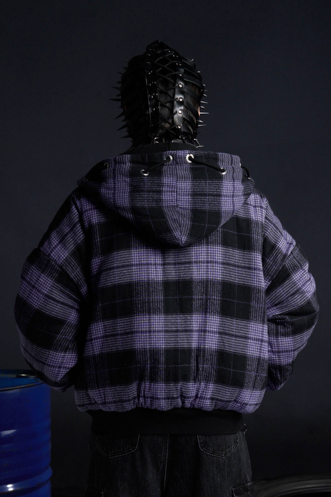 RECOVER ZONE Reversible Check & Solid Hoodie Jacket, premium urban and streetwear designers apparel on PROJECTISR.com, RECOVER ZONE