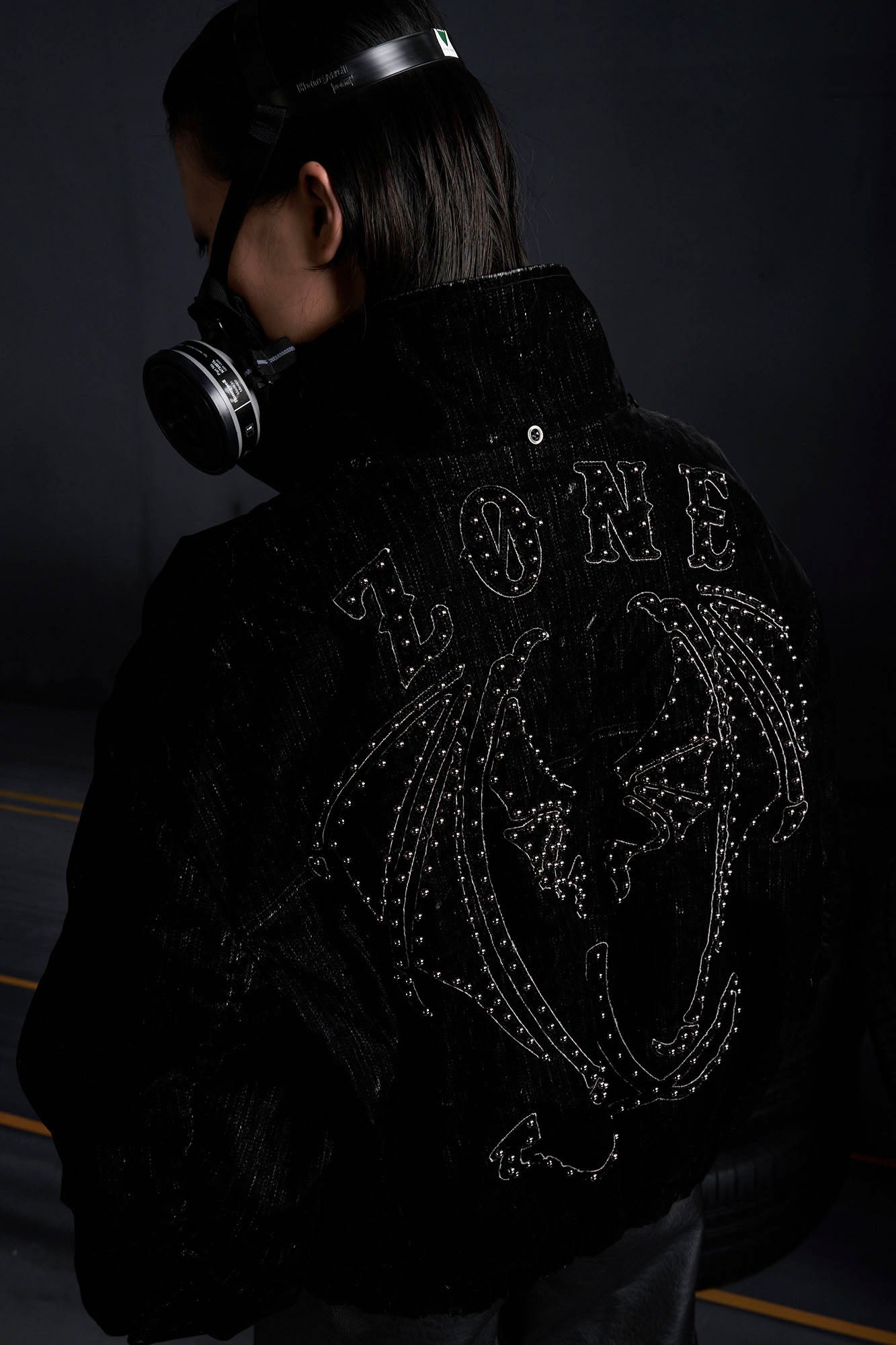 RECOVER ZONE Detachable Faux Fur Hood Studded Jacket, premium urban and streetwear designers apparel on PROJECTISR.com, RECOVER ZONE