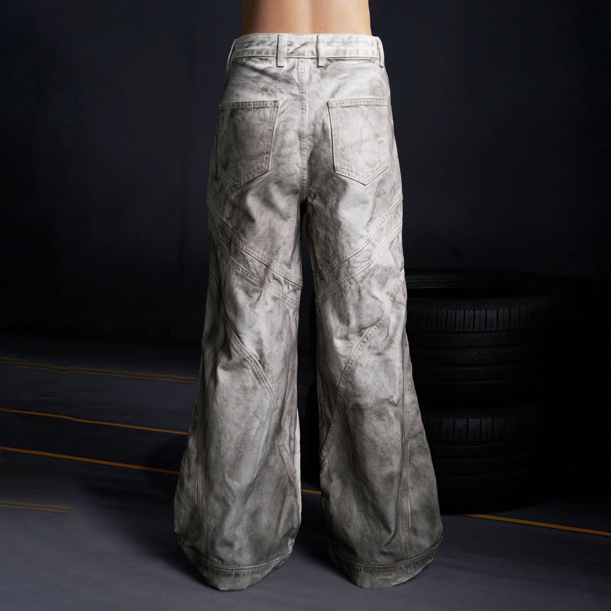 RECOVER ZONE Dirty Fit Ravaged Panel Jeans, premium urban and streetwear designers apparel on PROJECTISR.com, RECOVER ZONE