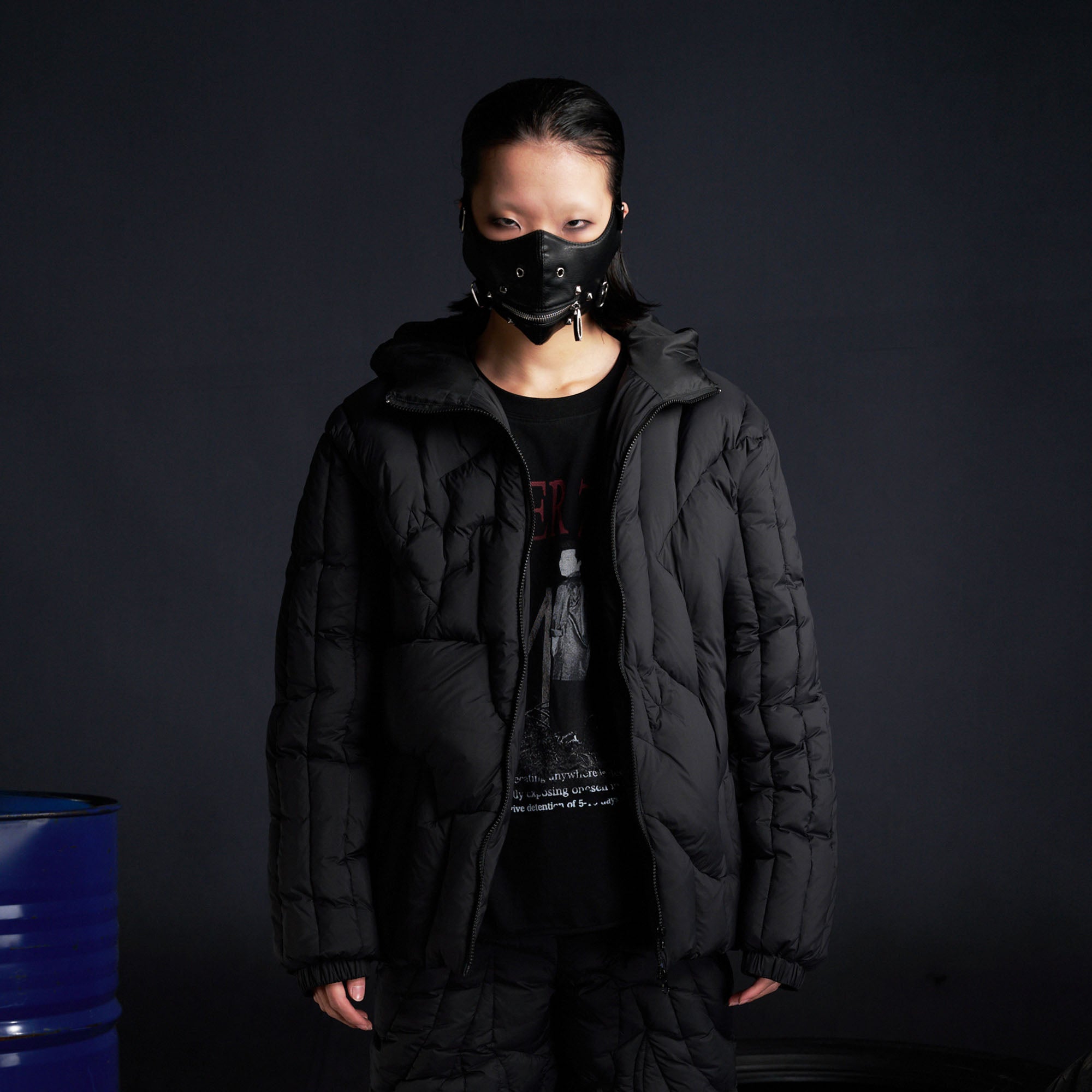 RECOVER ZONE Bat-Quilted Hooded Down Puffer Jacket, premium urban and streetwear designers apparel on PROJECTISR.com, RECOVER ZONE