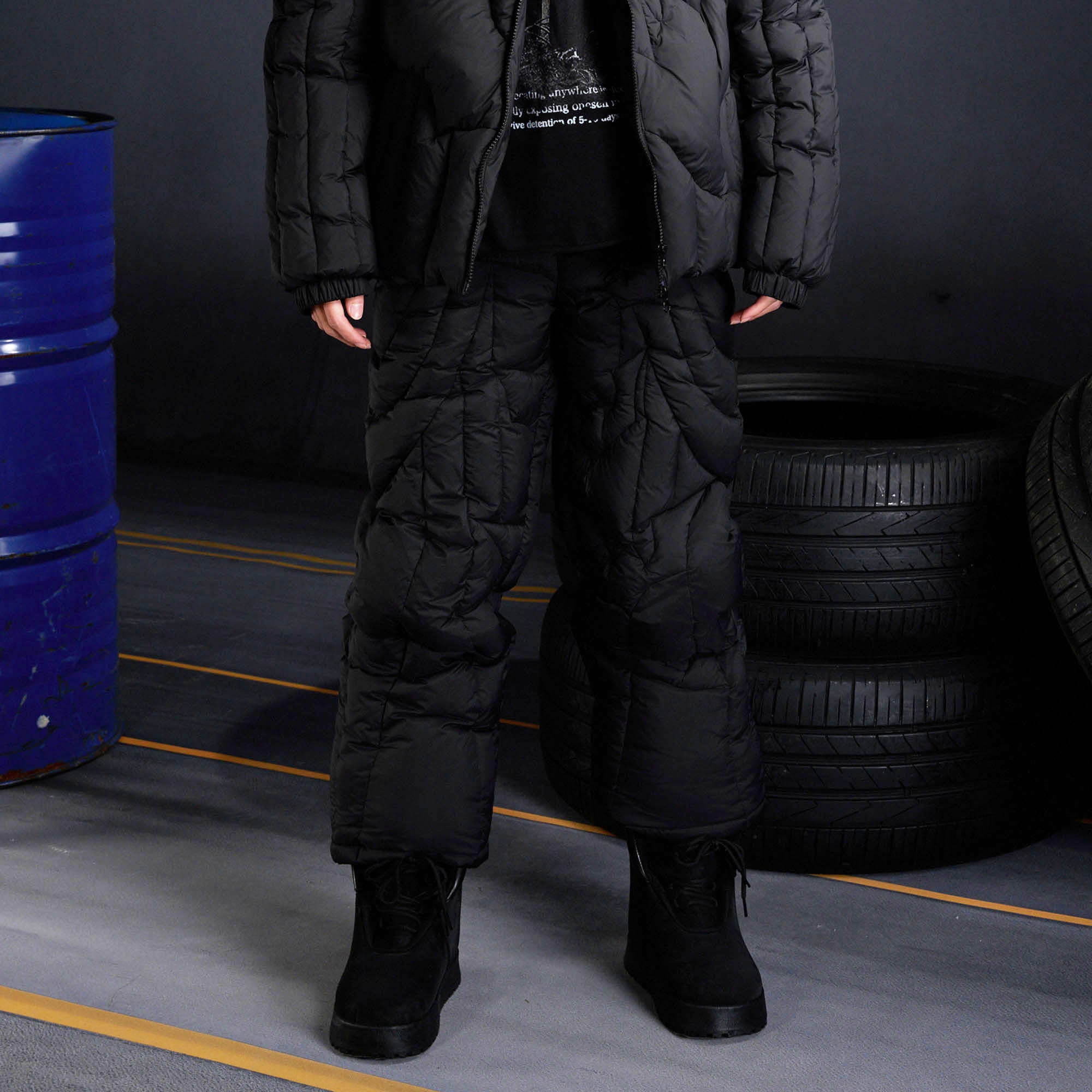 RECOVER ZONE Stitch Quilted Thermal Straight-Leg Pants, premium urban and streetwear designers apparel on PROJECTISR.com, RECOVER ZONE