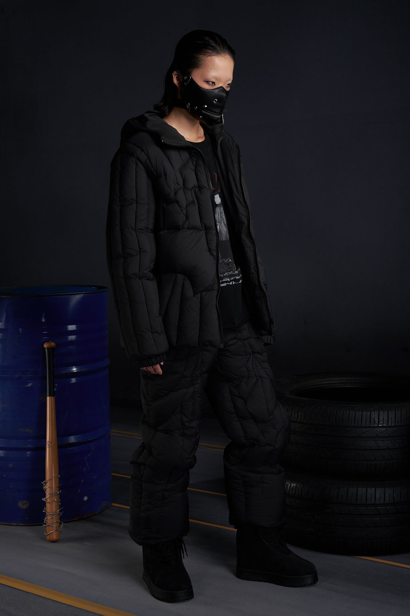 RECOVER ZONE Bat-Quilted Hooded Down Puffer Jacket, premium urban and streetwear designers apparel on PROJECTISR.com, RECOVER ZONE