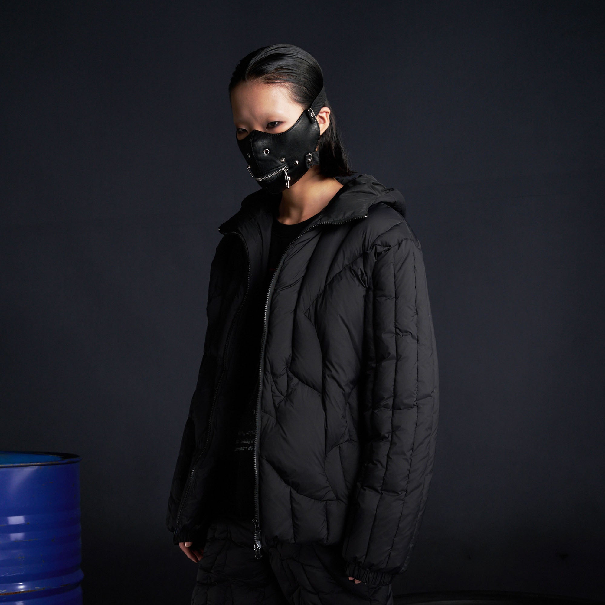 RECOVER ZONE Bat-Quilted Hooded Down Puffer Jacket, premium urban and streetwear designers apparel on PROJECTISR.com, RECOVER ZONE