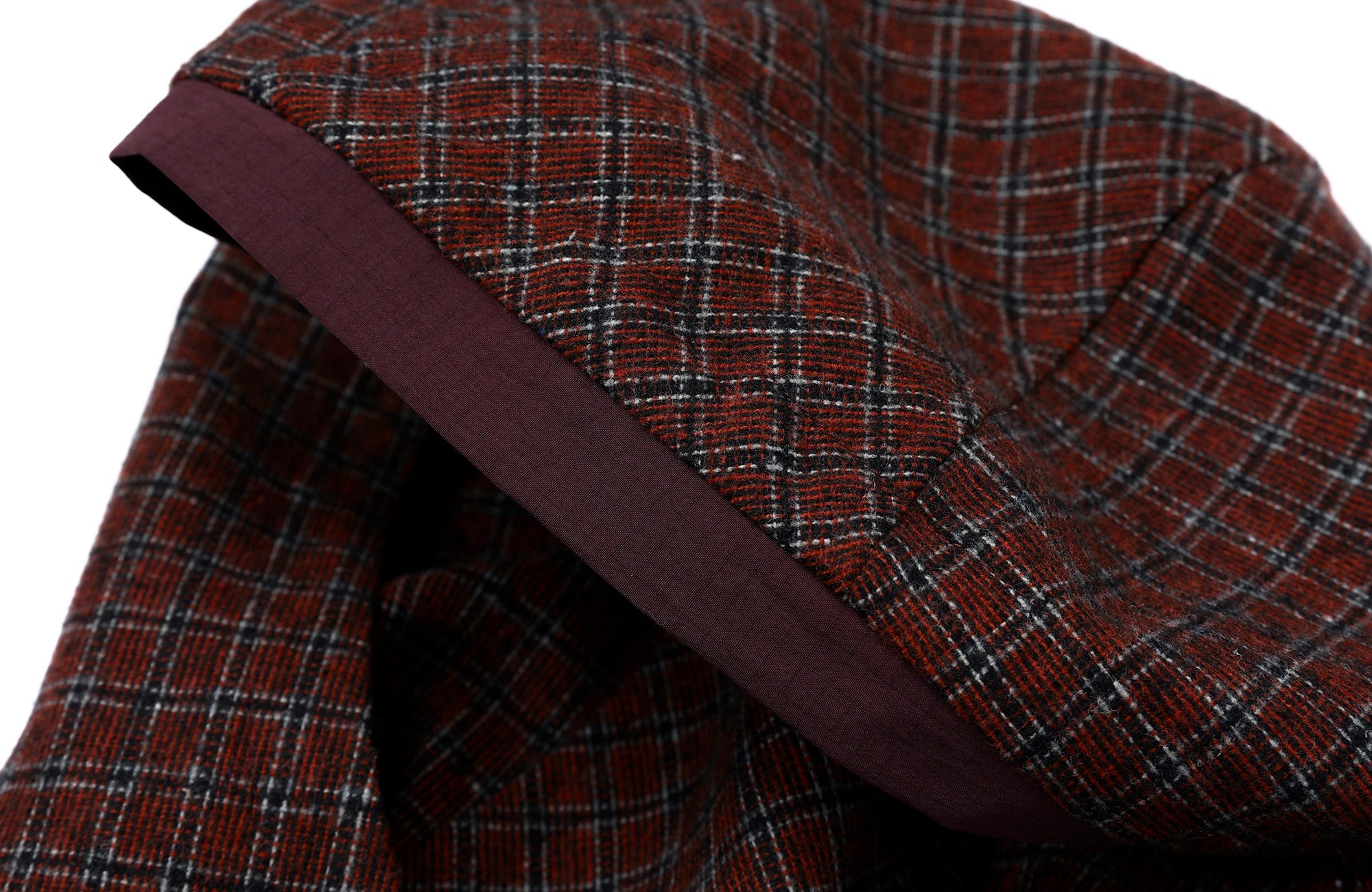 ROARINGWILD A ARCH Plaid Paneled Half-Zip Hooded Jacket