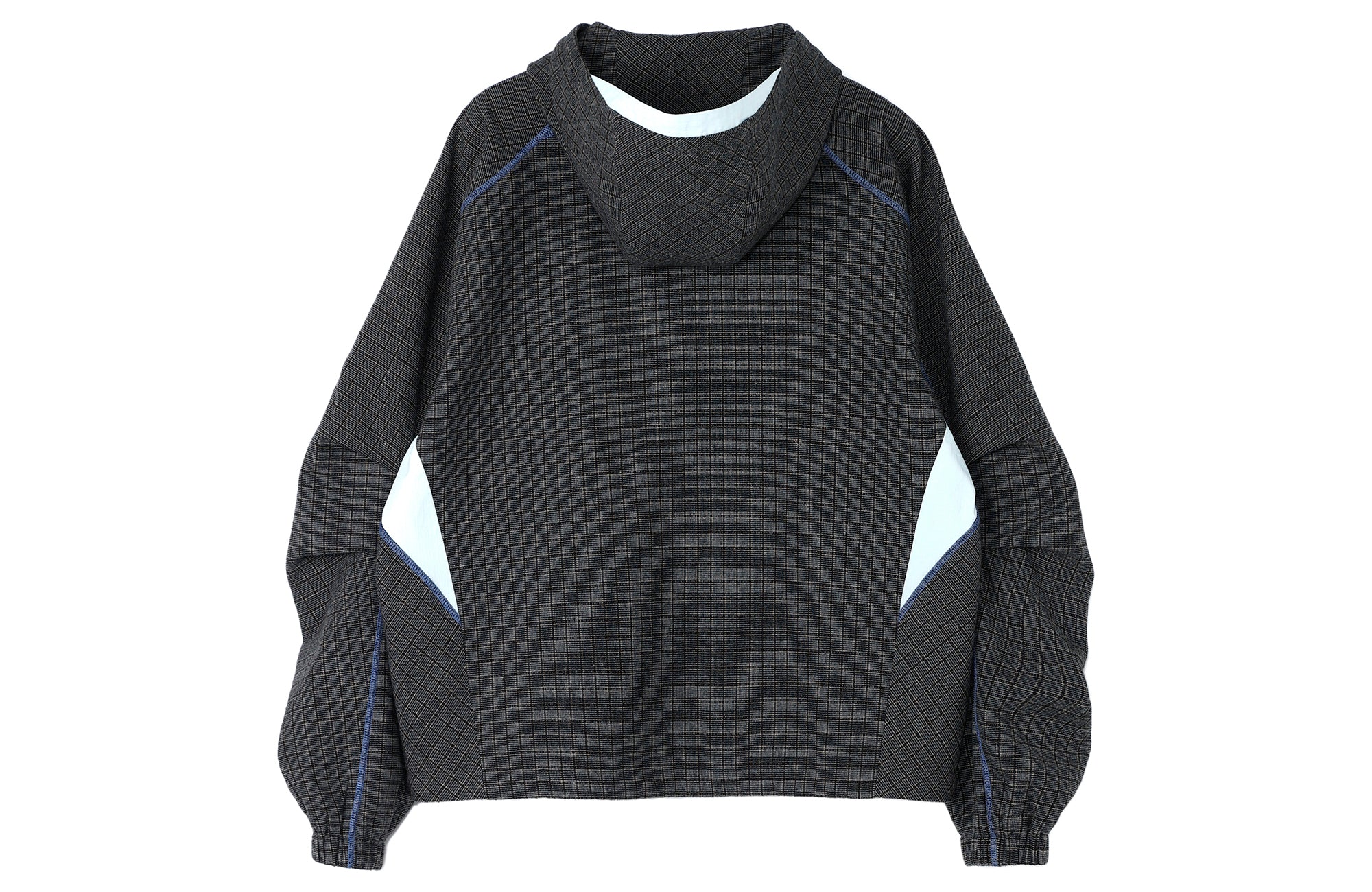 ROARINGWILD A ARCH Plaid Paneled Half-Zip Hooded Jacket