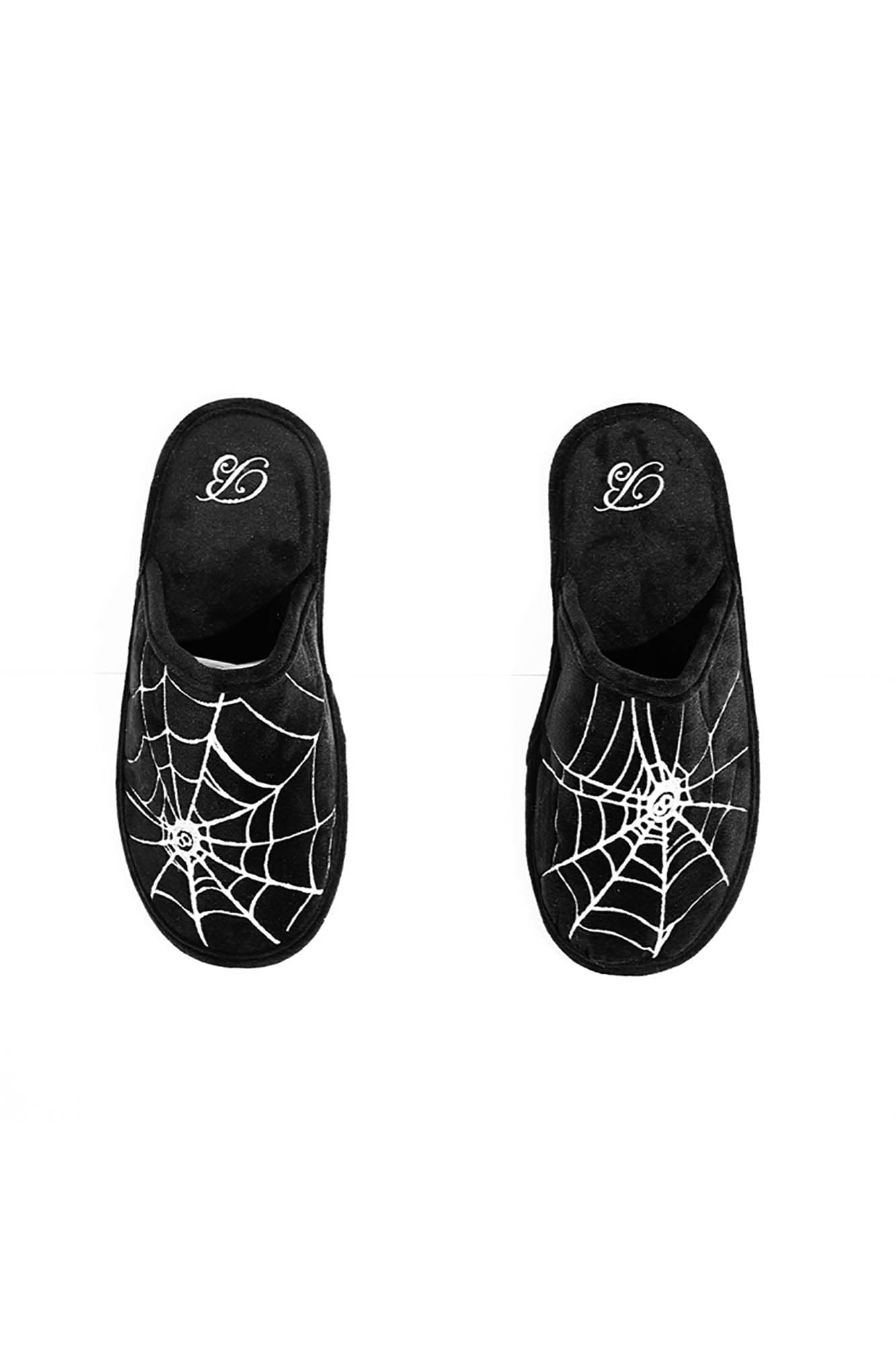 BLACK8MOB Spiderweb Embroidered Slippers, premium urban and streetwear designers apparel on PROJECTISR.com, BLACK8MOB