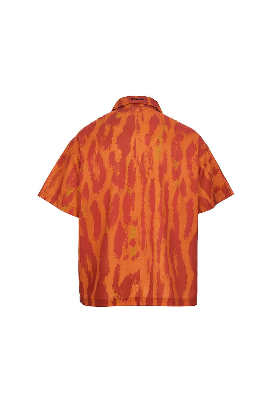 STEEPC Flaming Leopard Full-Print Half Shirt, premium urban and streetwear designers apparel on PROJECTISR.com, STEEPC