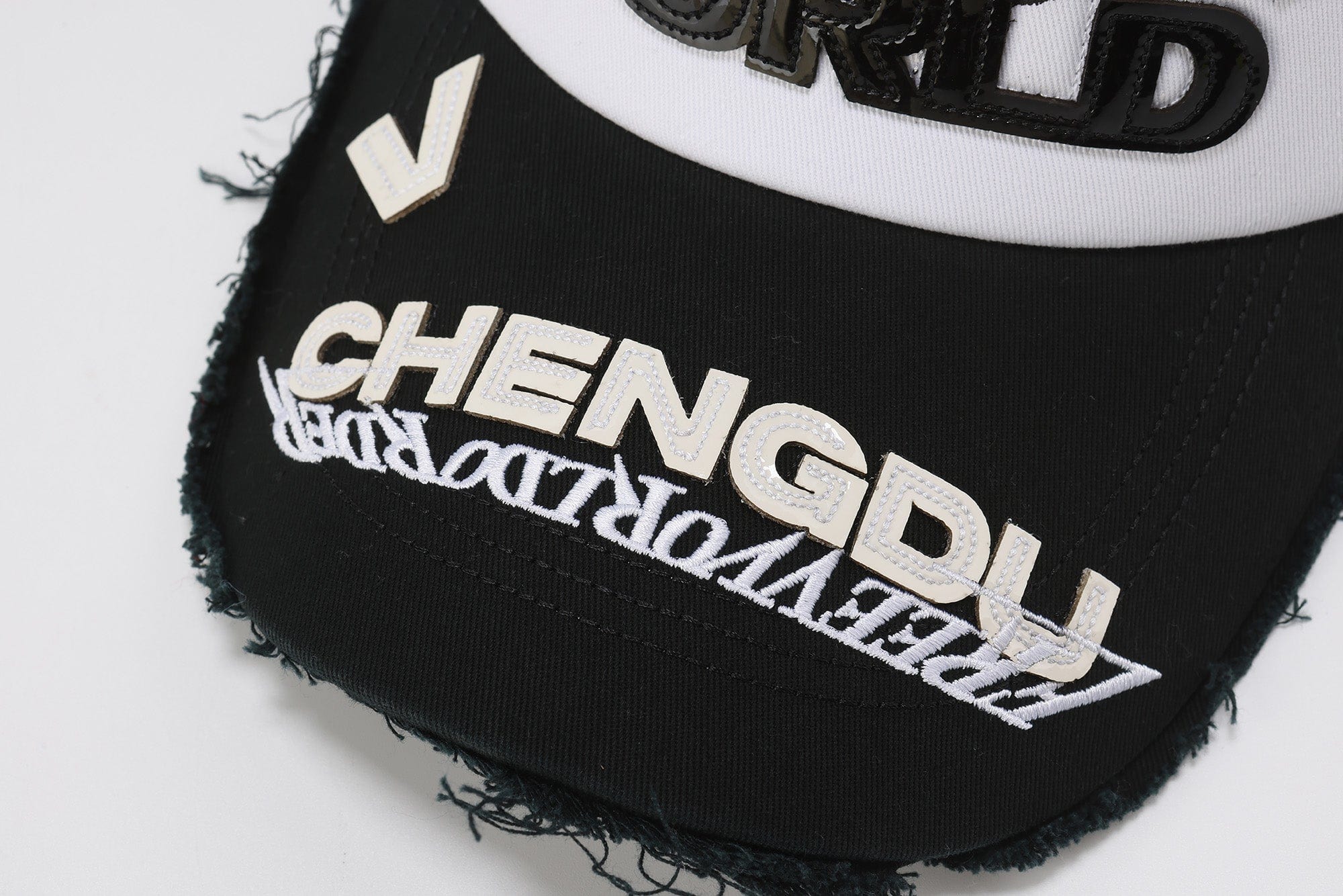 FVVO Panda Patchwork Frayed Mesh Cap, premium urban and streetwear designers apparel on PROJECTISR.com, FVVO
