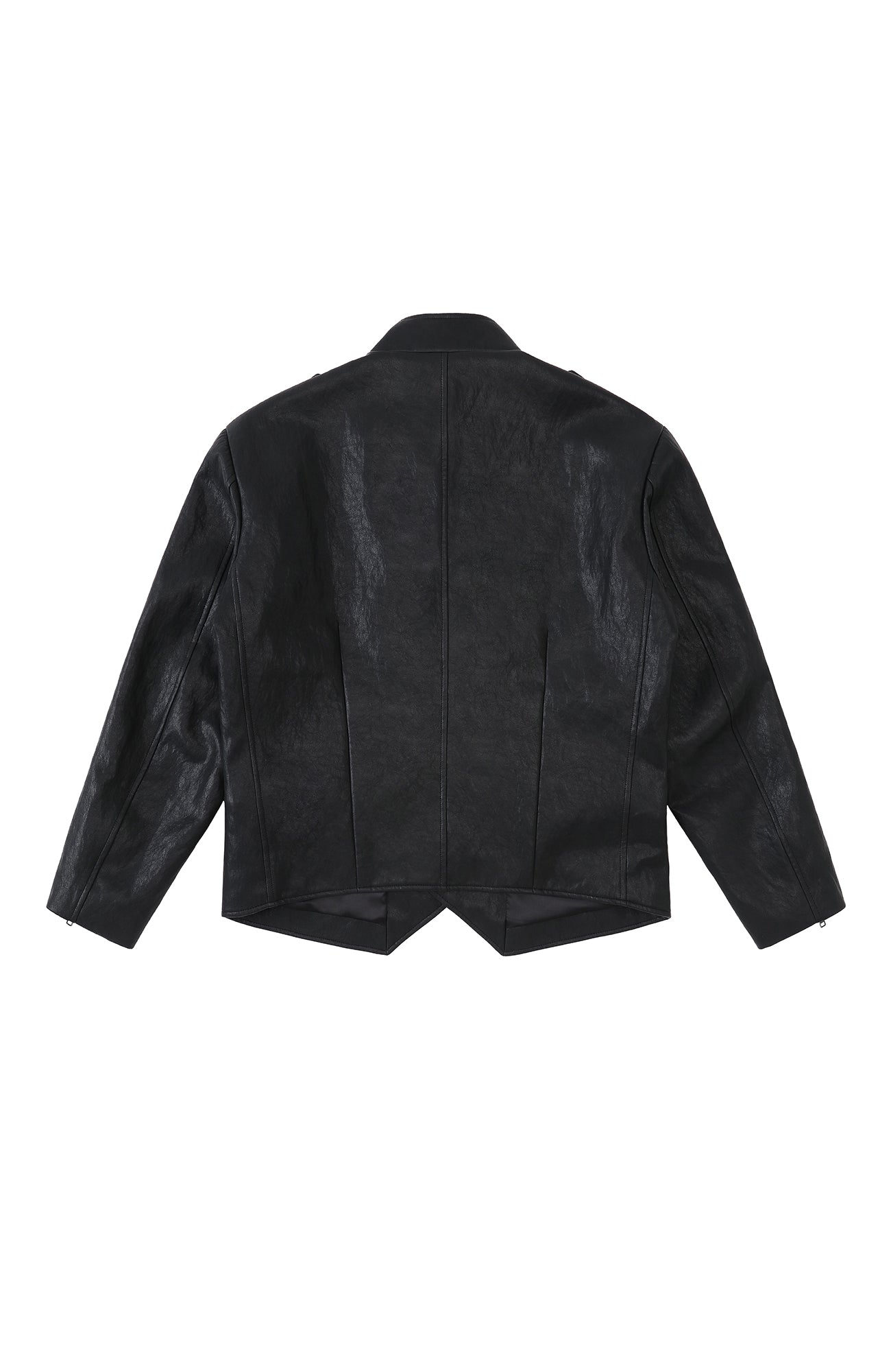 2000RSK Napoleon-Button Faux Leather Knight Jacket