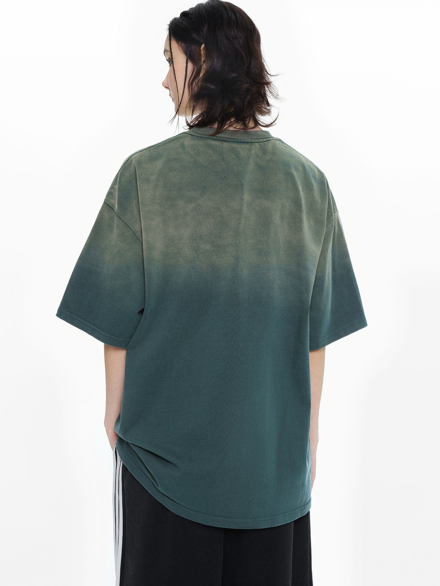 OVERLAPS Gradient Washed Oversized LOGO T-Shirt, premium urban and streetwear designers apparel on PROJECTISR.com, OVERLAPS