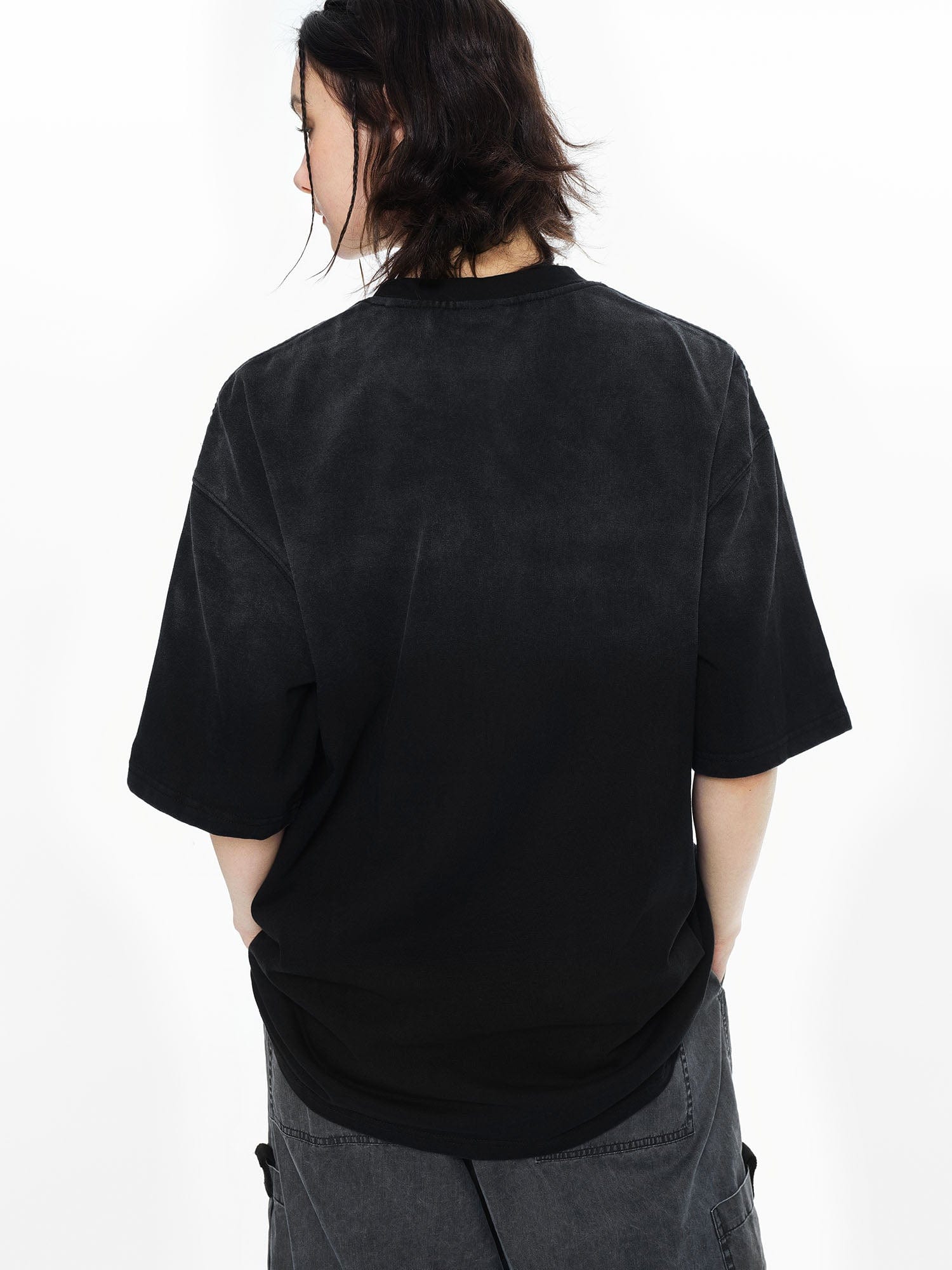 OVERLAPS Gradient Washed Oversized LOGO T-Shirt, premium urban and streetwear designers apparel on PROJECTISR.com, OVERLAPS