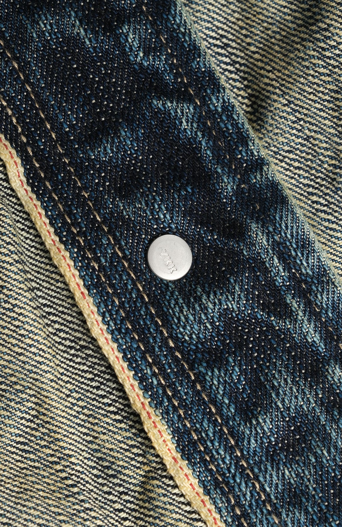 NEIGBORL Washed Faux Leather Collar Denim Jacket