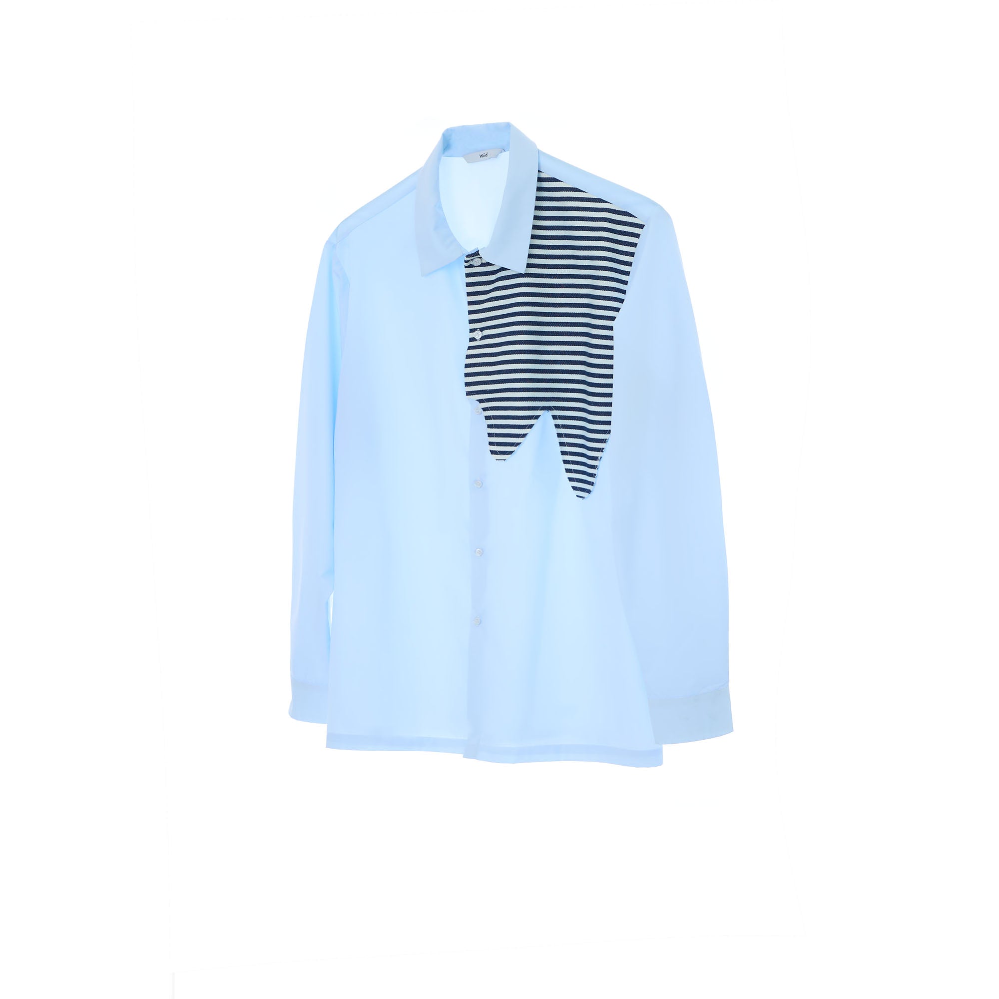 WIID Stripes Asymmetrical Patch Shirt, premium urban and streetwear designers apparel on PROJECTISR.com, WIID
