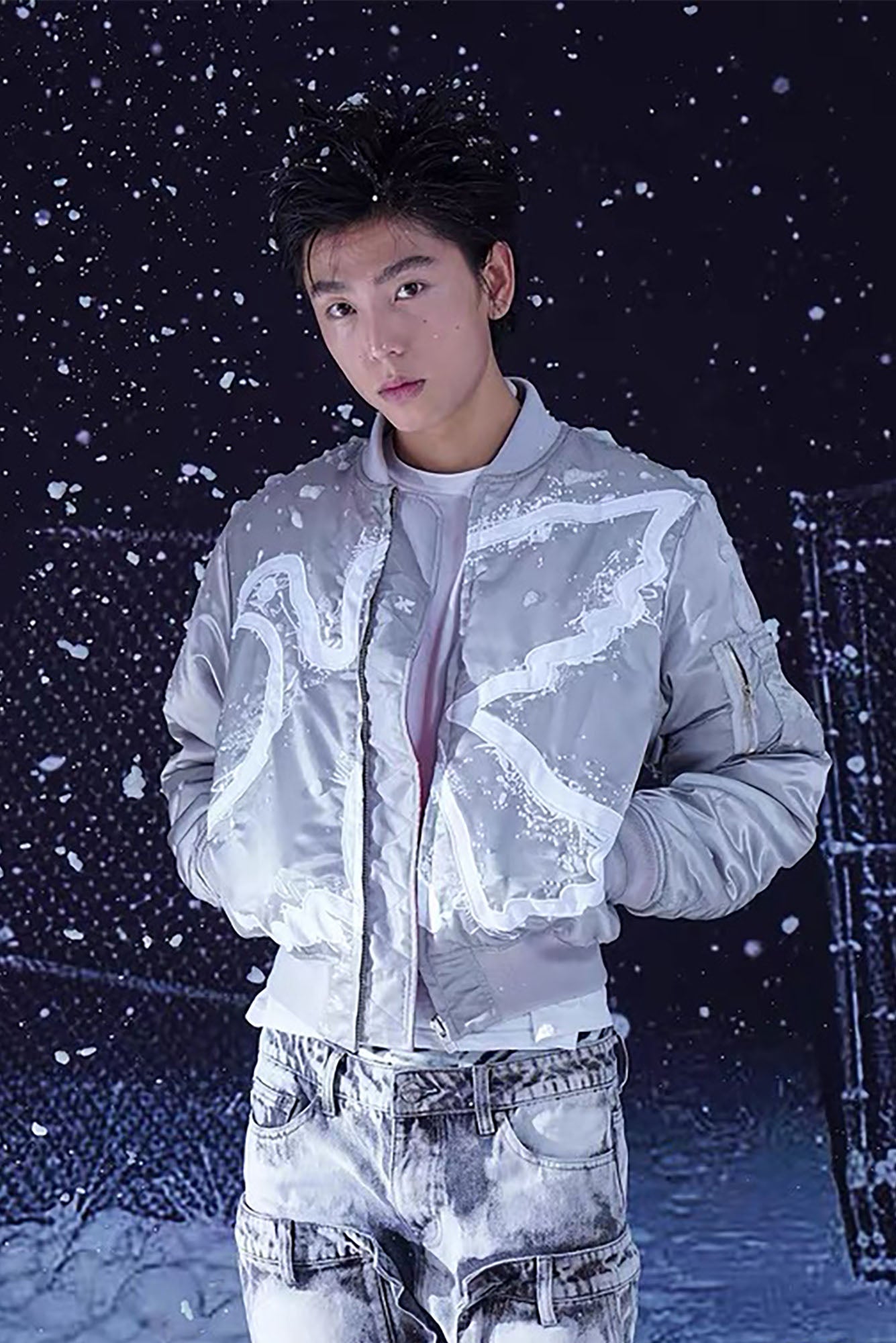 VINKID Reversible Peace Dove Patch Bomber Jacket