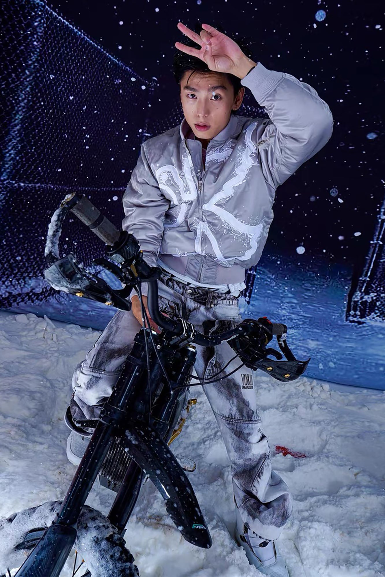 VINKID Reversible Peace Dove Patch Bomber Jacket