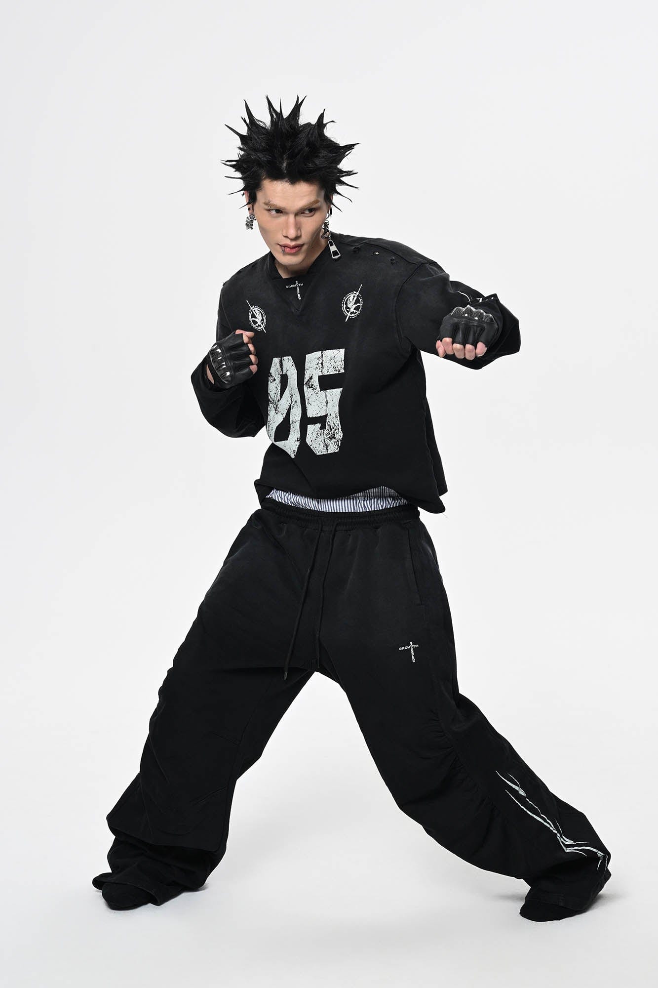 SAVAGEGROWTHWORLD No.5 Distressed Long-Sleeve Tee, premium urban and streetwear designers apparel on PROJECTISR.com, SAVAGEGROWTHWORLD