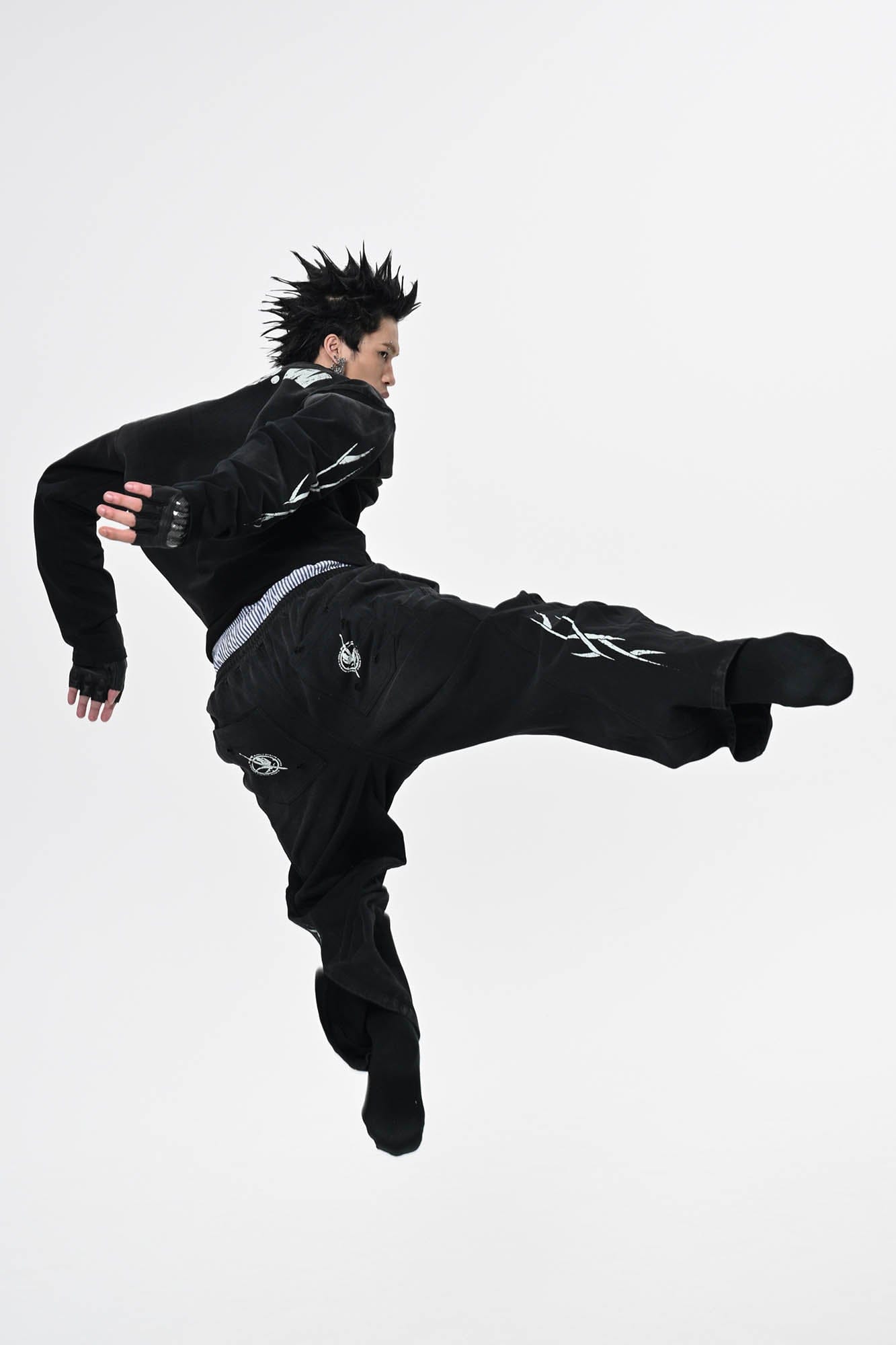 SAVAGEGROWTHWORLD Distressed Pleated Drawstring Baggy Pants, premium urban and streetwear designers apparel on PROJECTISR.com, SAVAGEGROWTHWORLD
