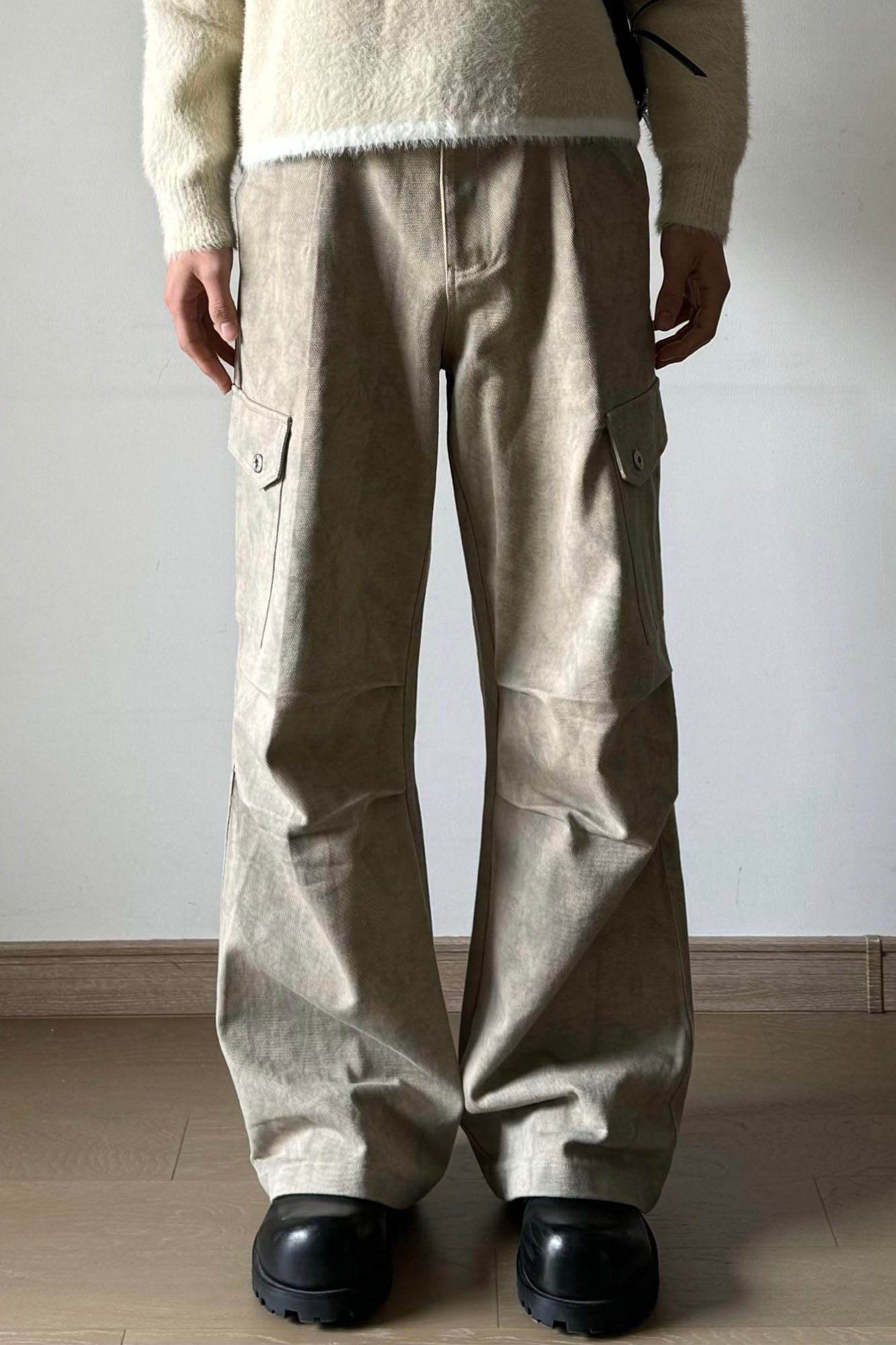 OKAYTHXBYE Subtle Marble Multi-Pocket Cargo Pants
