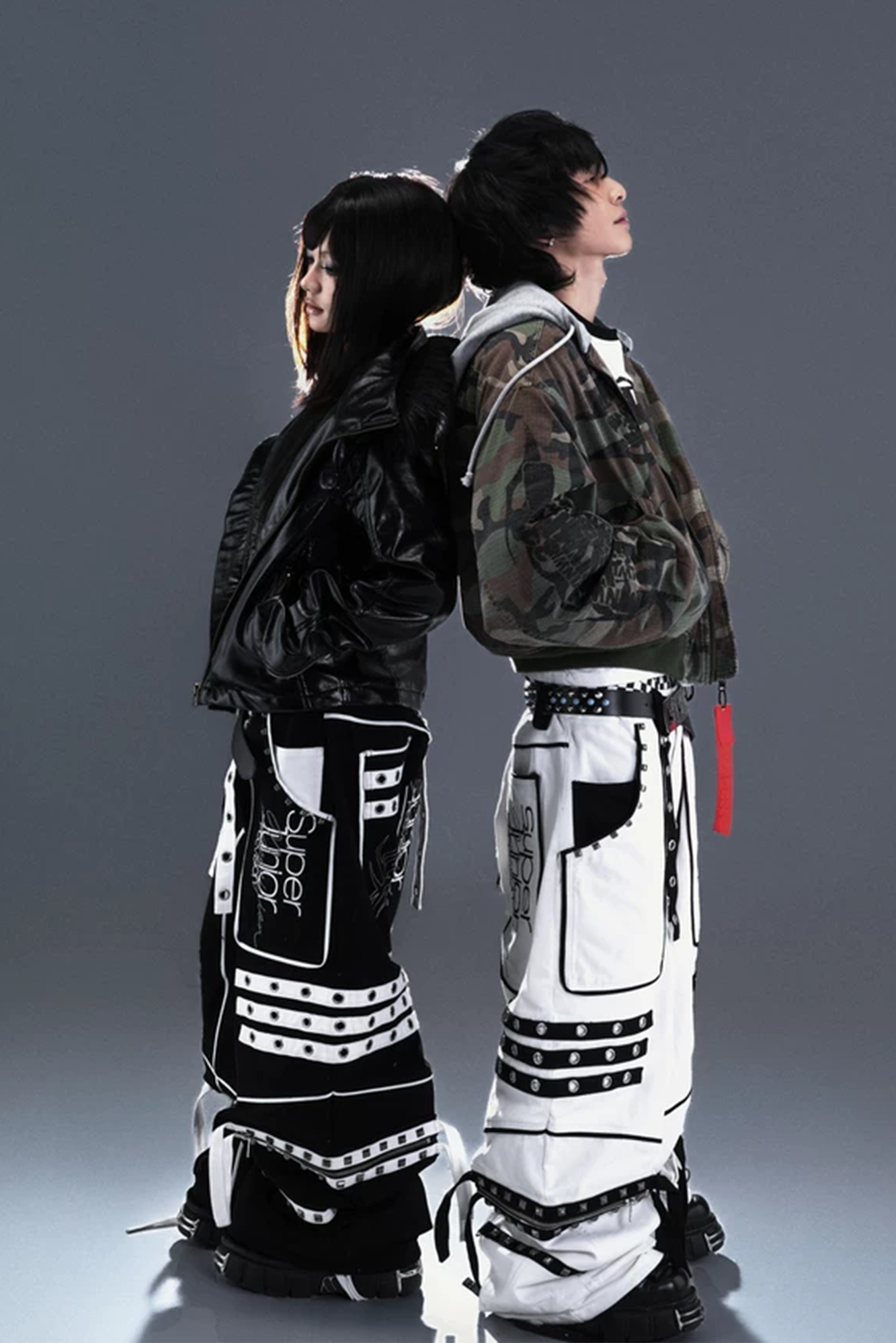 PCCVISION Studded Embroidered Baggy Pants, premium urban and streetwear designers apparel on PROJECTISR.com, PCCVISION