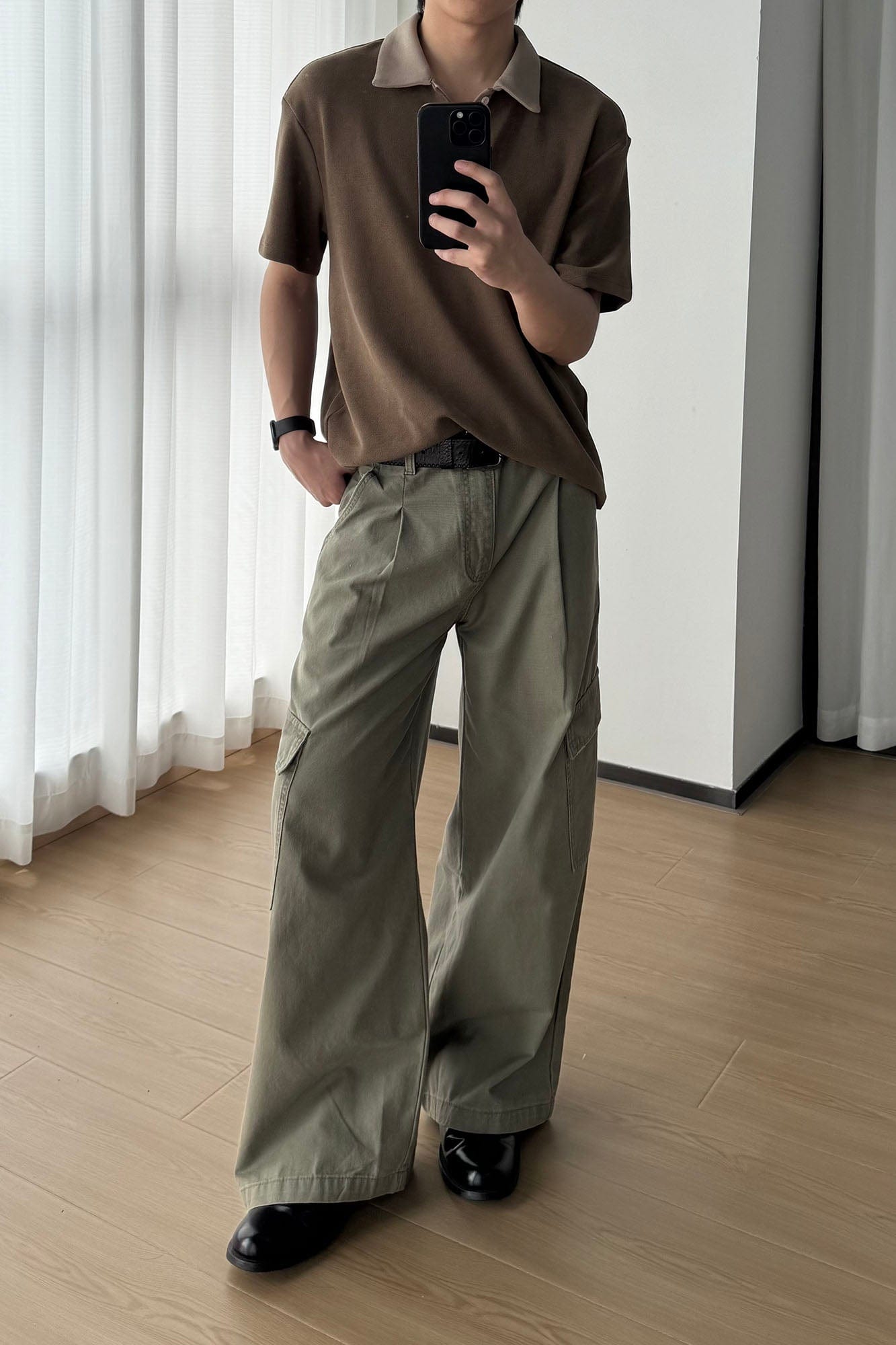 OKAYTHXBYE Pleated Utility Baggy Cargo Pants, premium urban and streetwear designers apparel on PROJECTISR.com, OKAYTHXBYE