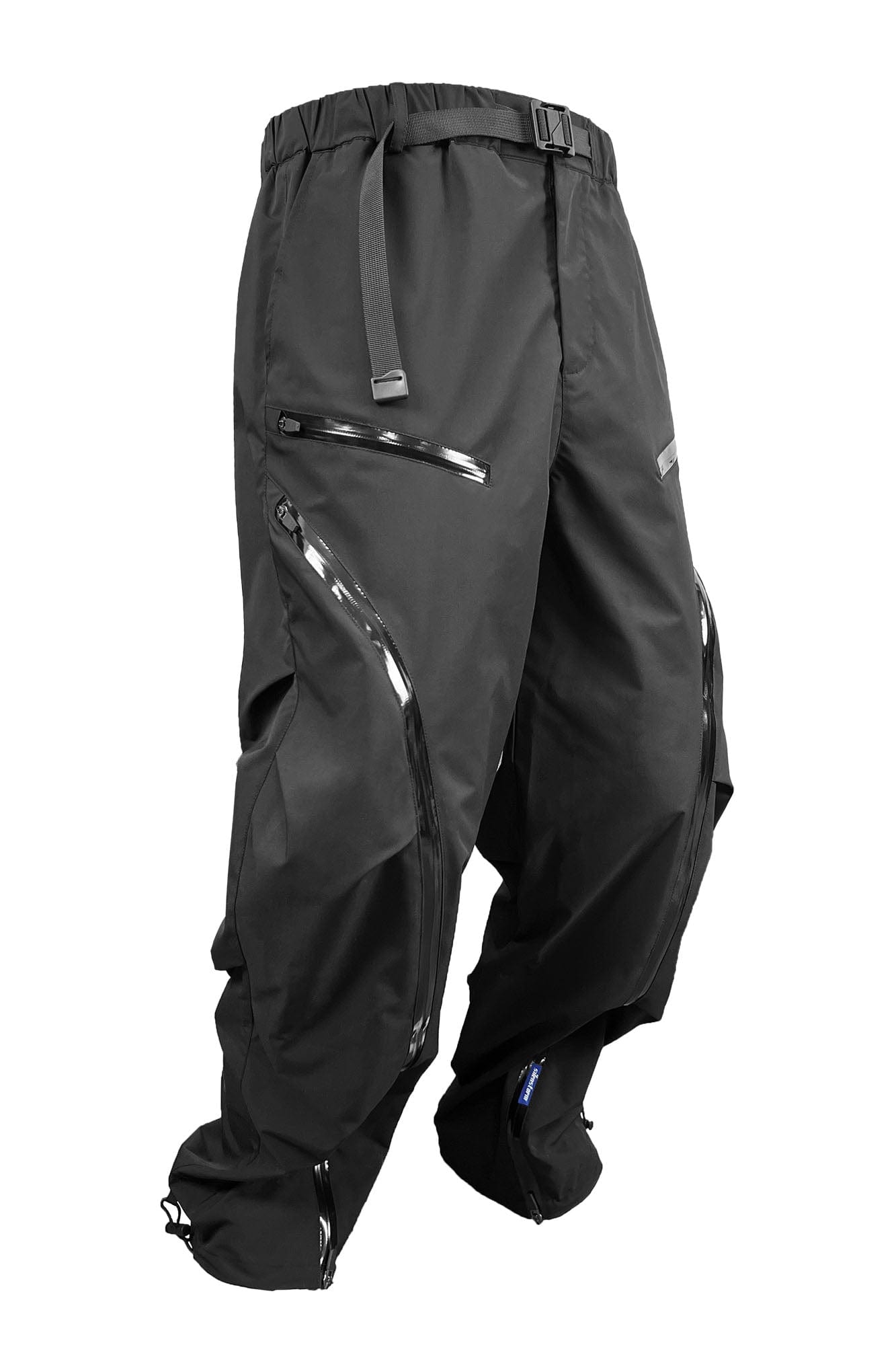 SILENSTORM Arc-Zip Crinkled Water-Repellent Utility Pants, premium urban and streetwear designers apparel on PROJECTISR.com, SILENSTORM