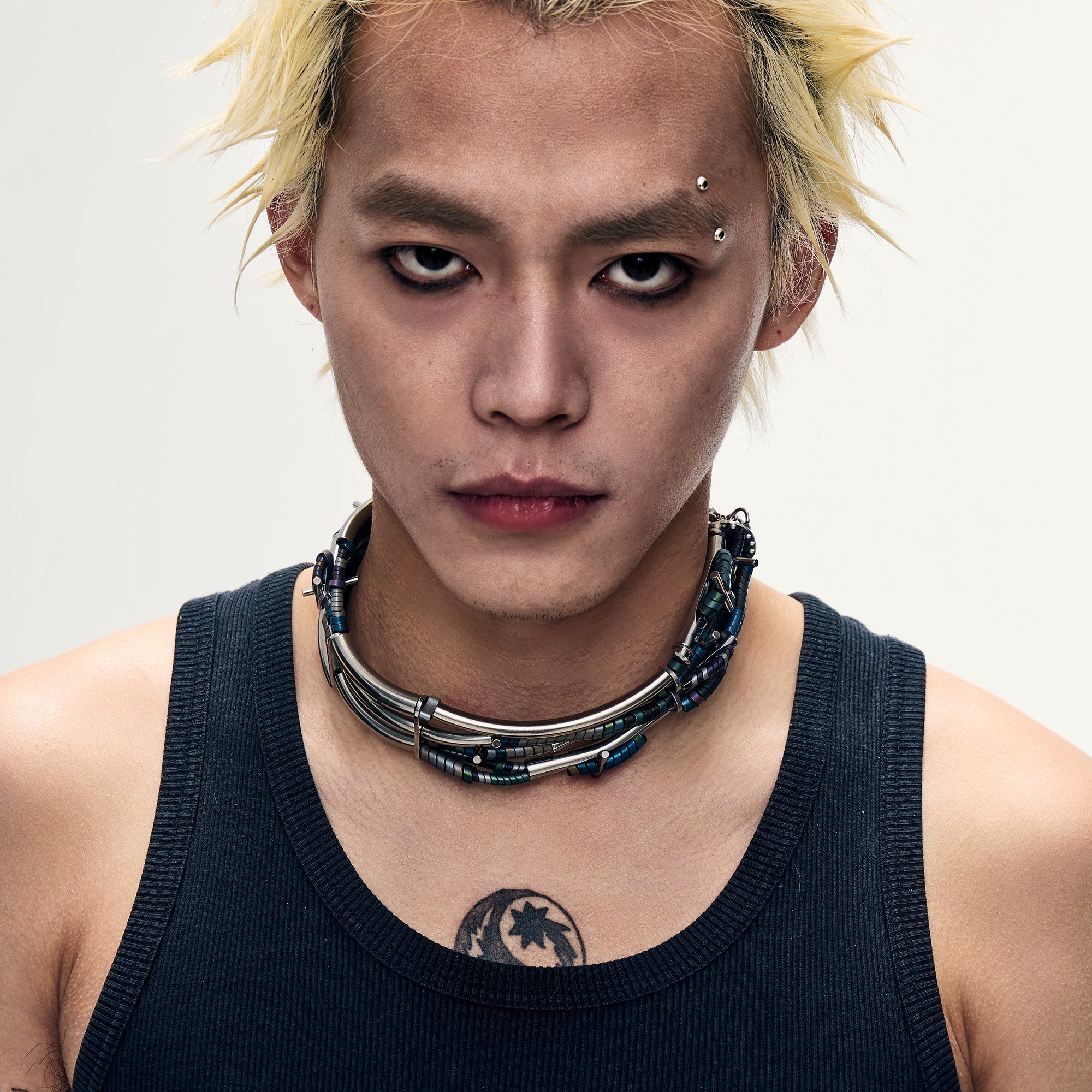 ILLUSORY Layered Industrial Tube Collar, premium urban and streetwear designers apparel on PROJECTISR.com, ILLUSORY