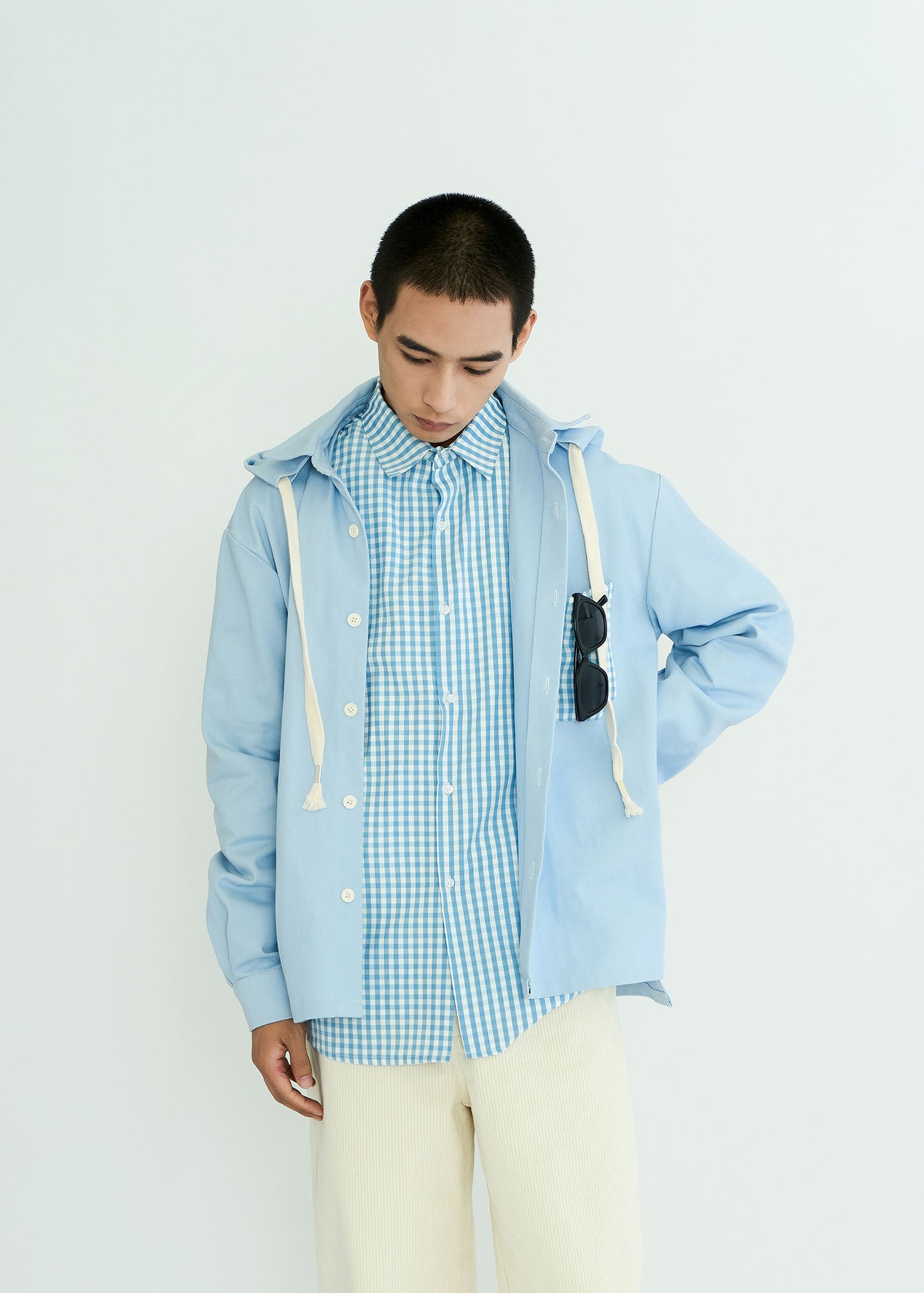 WIID Checks Pocket Hooded Shirt, premium urban and streetwear designers apparel on PROJECTISR.com, WIID