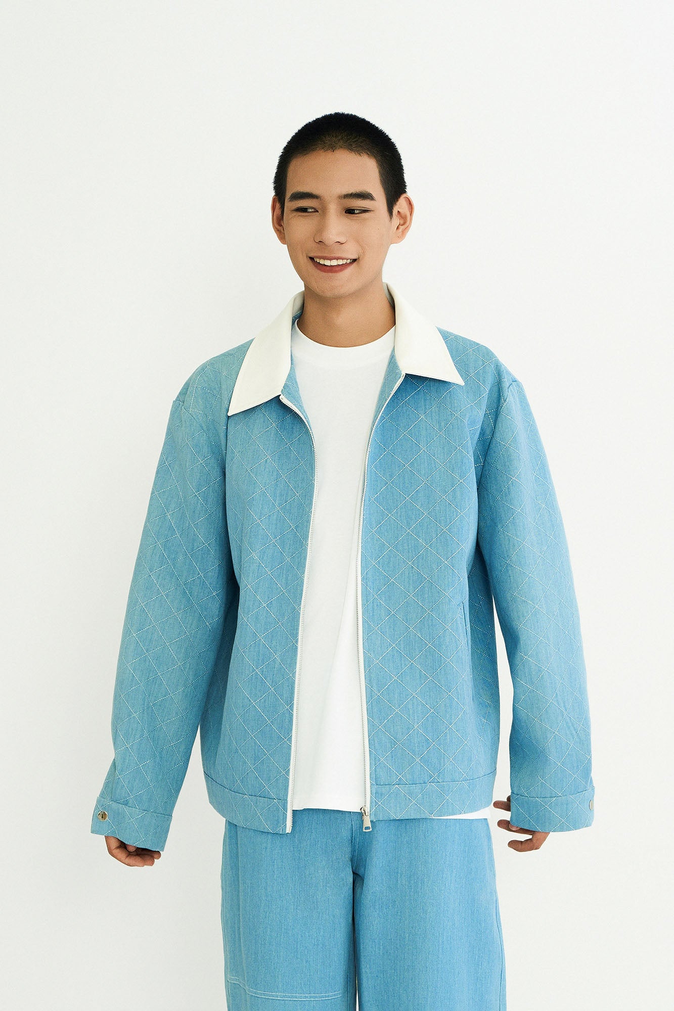WIID Quilt-Stitch Contrast Collar Jacket, premium urban and streetwear designers apparel on PROJECTISR.com, WIID