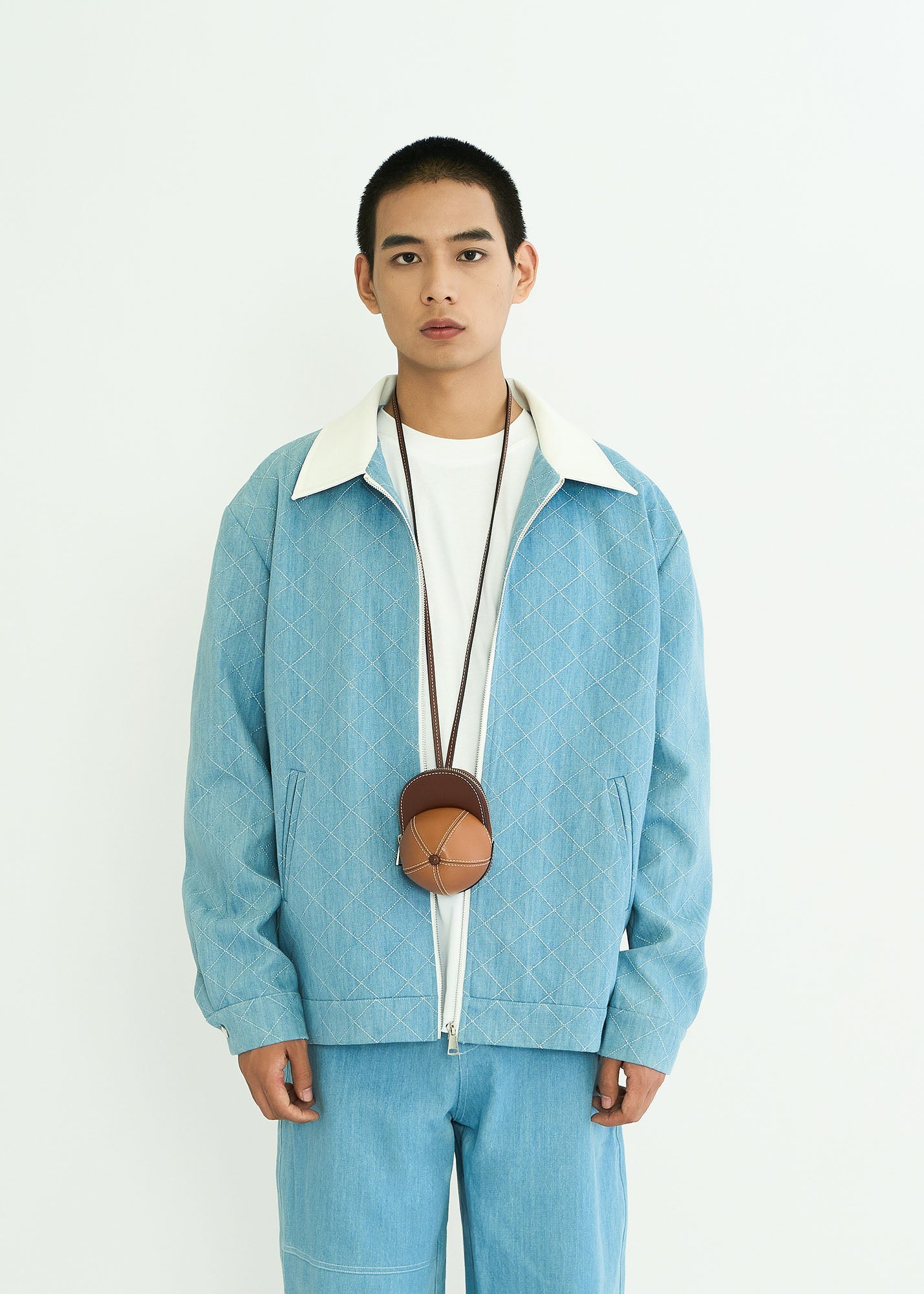 WIID Quilt-Stitch Contrast Collar Jacket, premium urban and streetwear designers apparel on PROJECTISR.com, WIID
